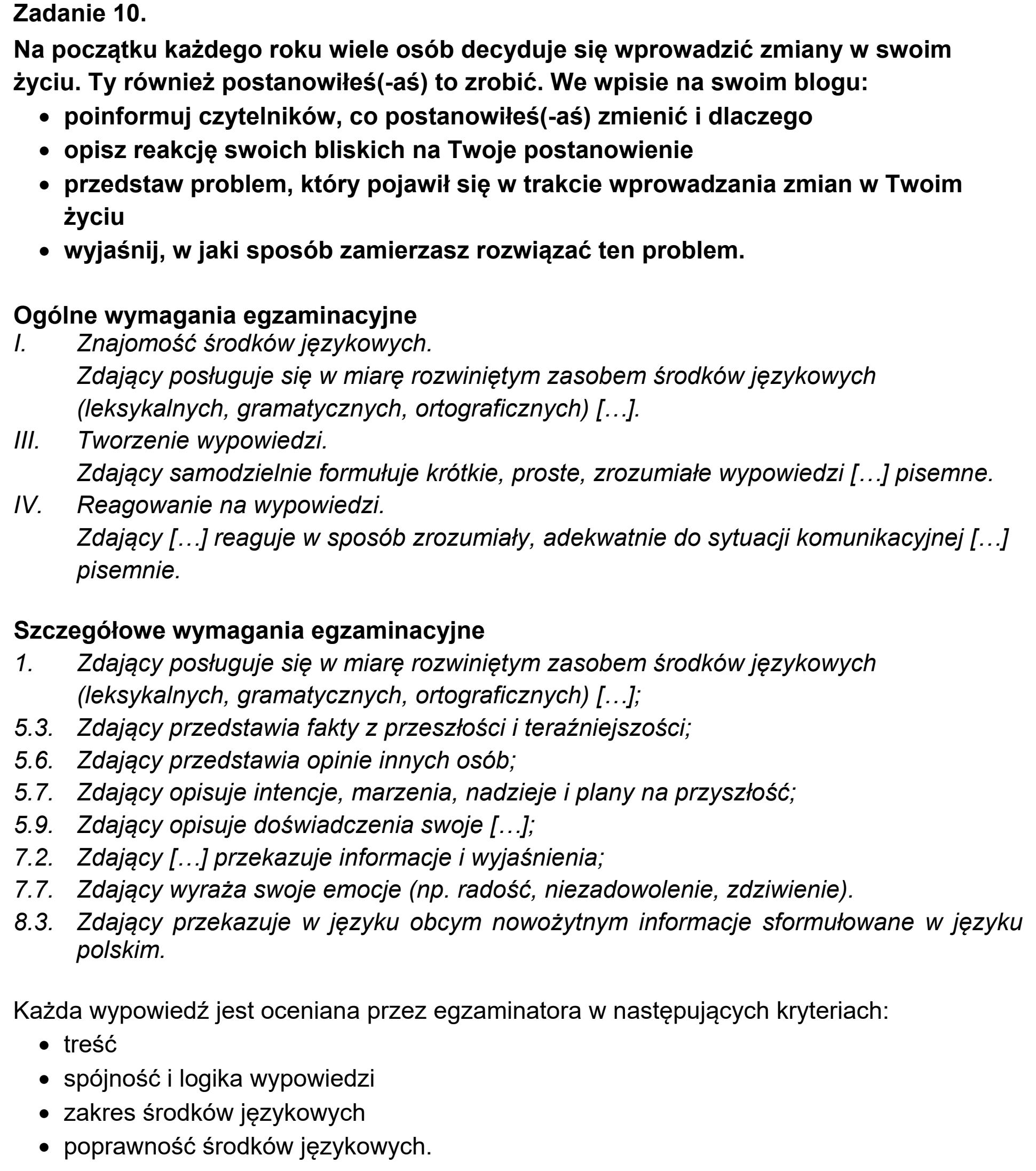 Matura dodatkowa, czerwiec 2023, odpowiedź do zadania 10