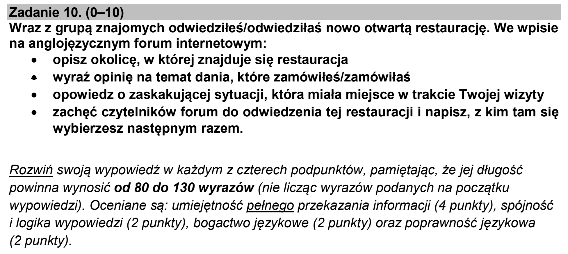 Matura dodatkowa, czerwiec 2025, podgląd zadania 10