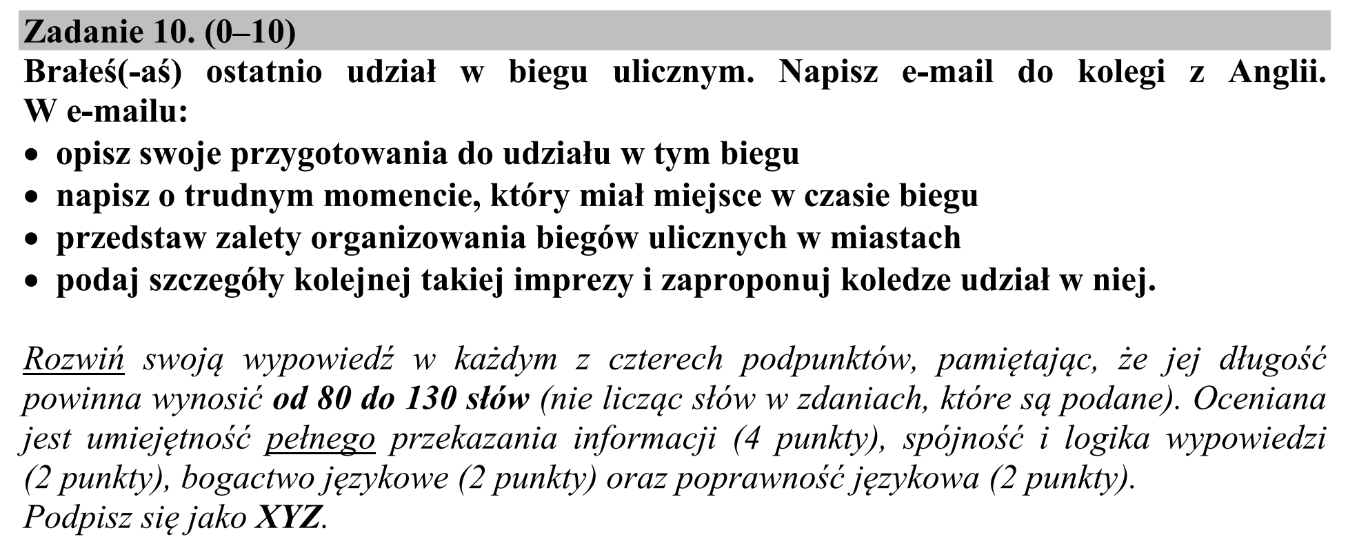 Matura, maj 2015, podgląd zadania 10
