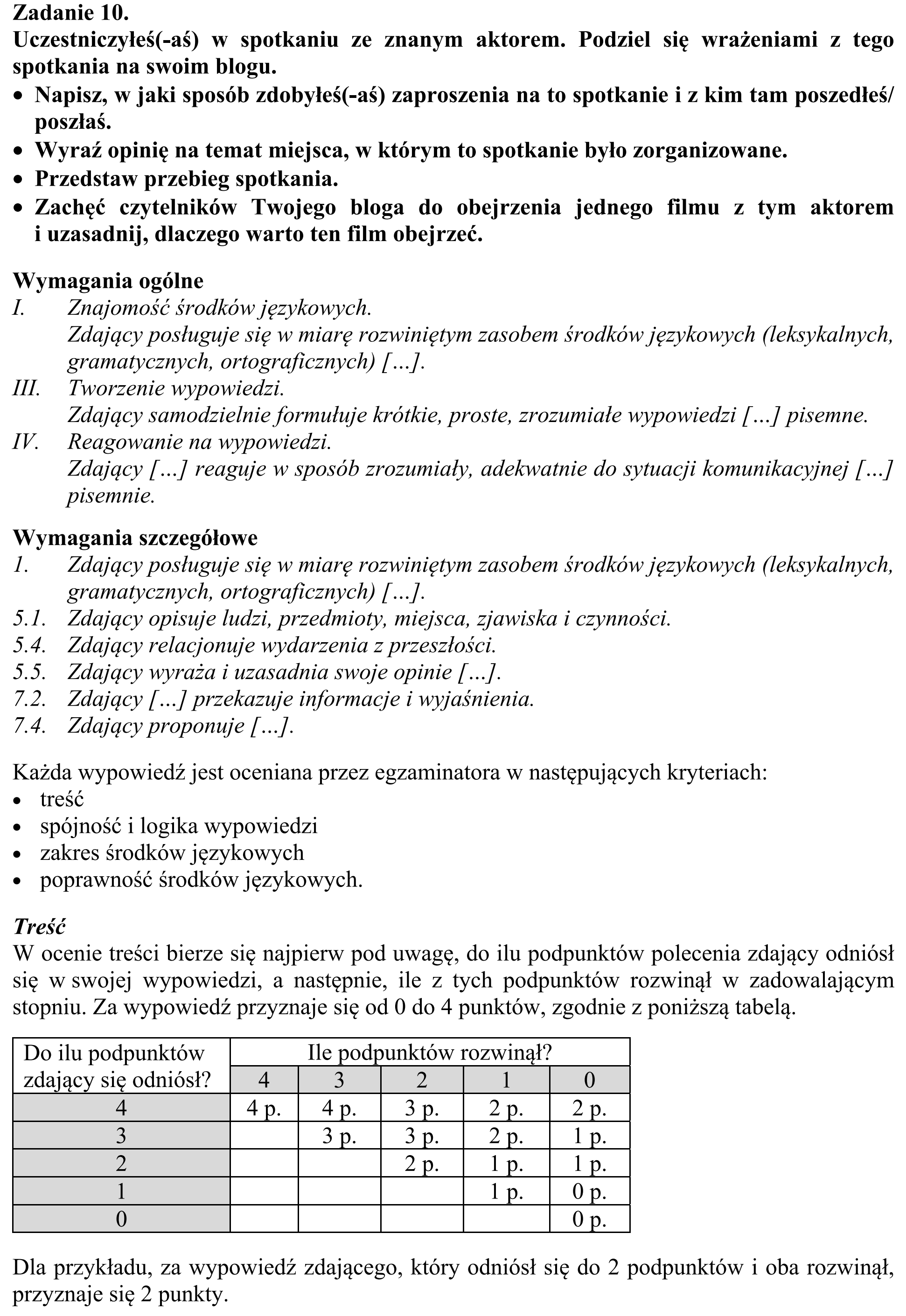 Matura, maj 2017, odpowiedź do zadania 10, fragment 1