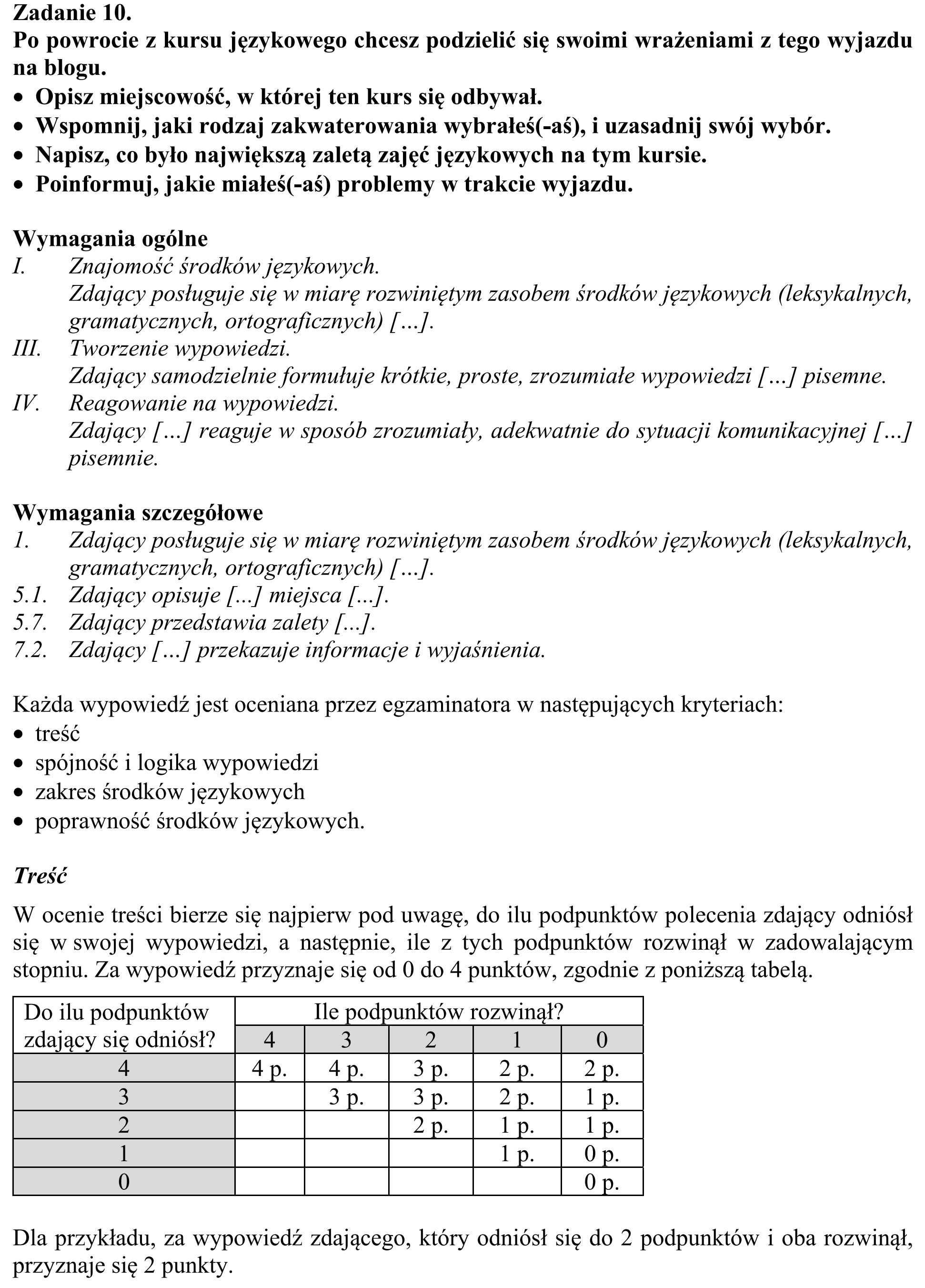 Matura, maj 2018, odpowiedź do zadania 10, fragment 1