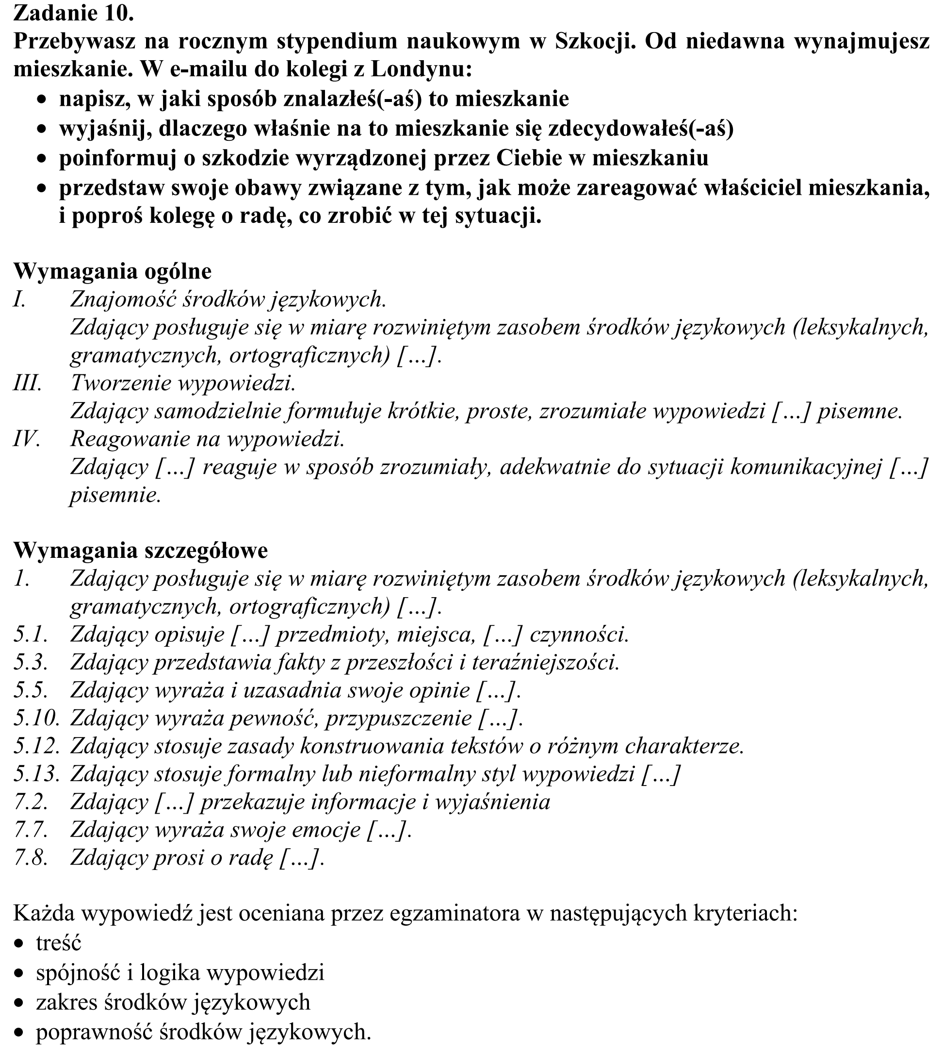 Matura, maj 2019, odpowiedź do zadania 10, fragment 1