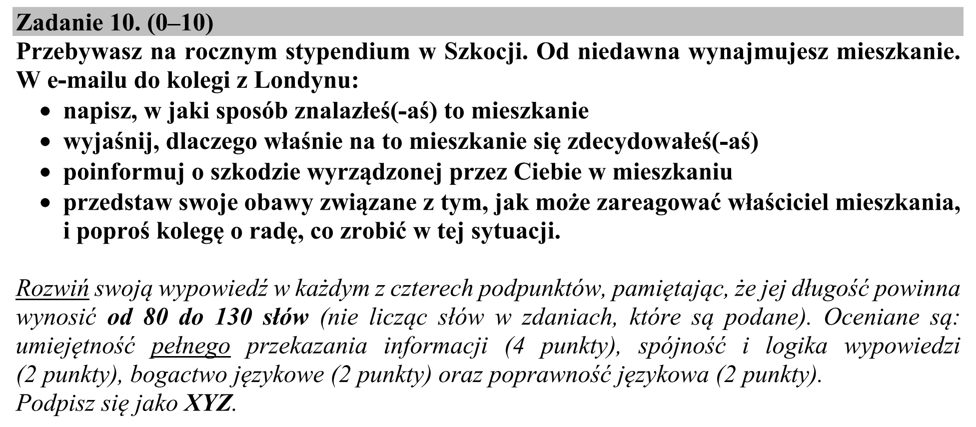 Matura, maj 2019, podgląd zadania 10