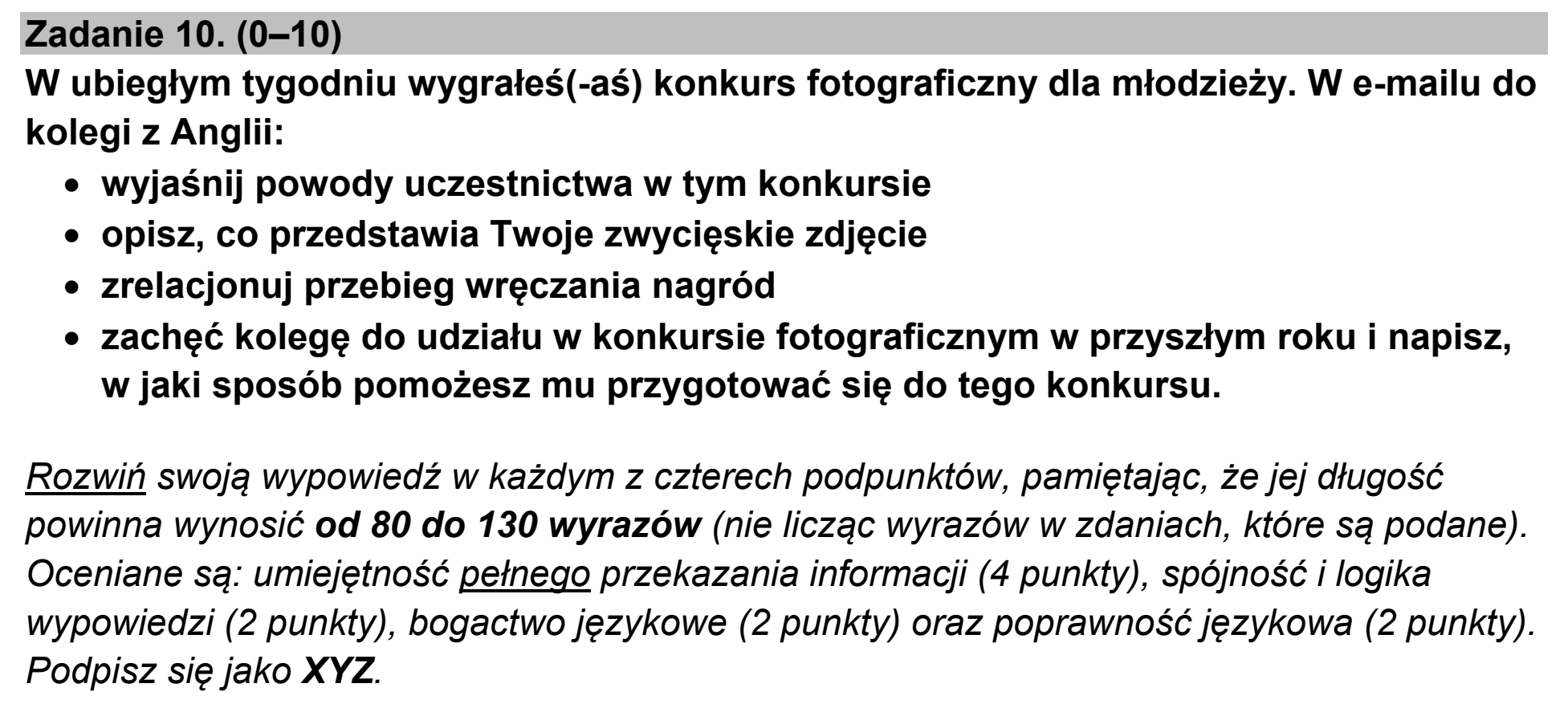 Matura, maj 2023, podgląd zadania 10