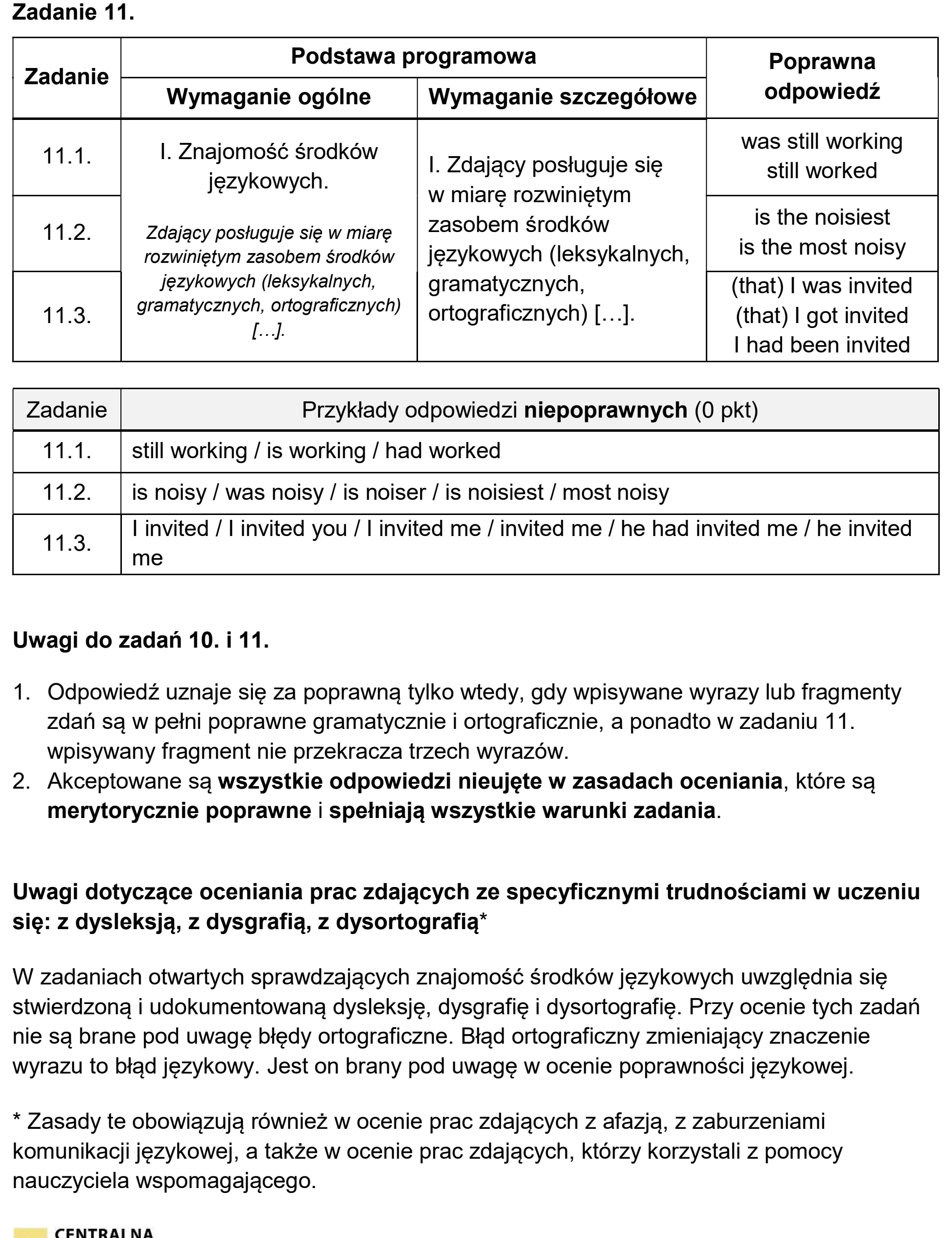 Matura dodatkowa, czerwiec 2025, odpowiedź do zadania 11, fragment 1