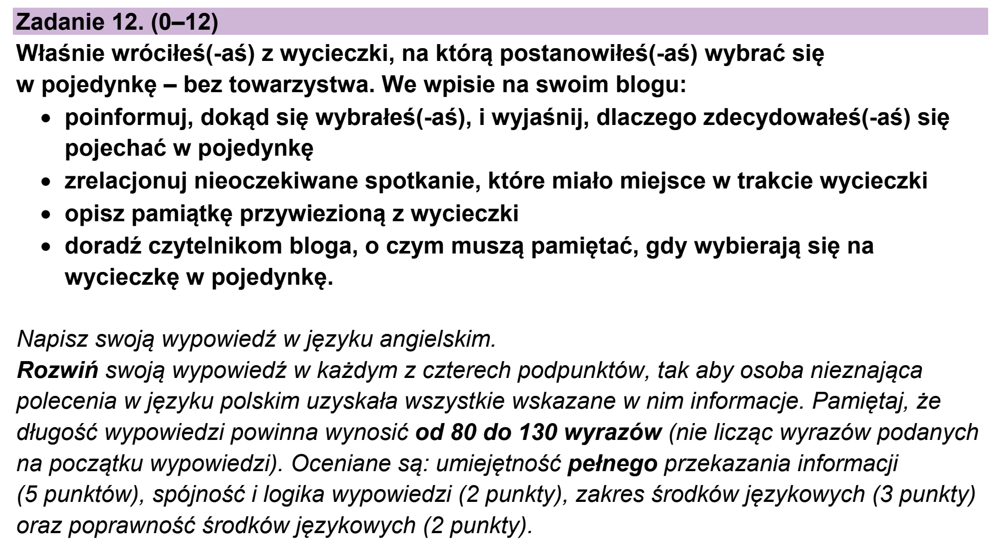 Matura, maj 2024, podgląd zadania 12