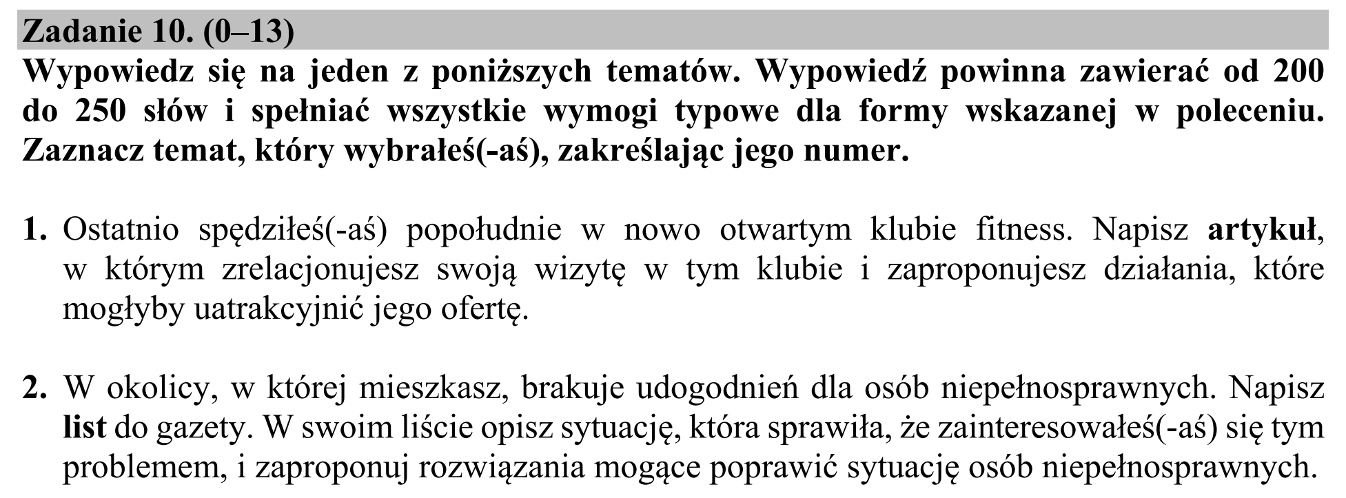 Matura dodatkowa, czerwiec 2017, podgląd zadania 10