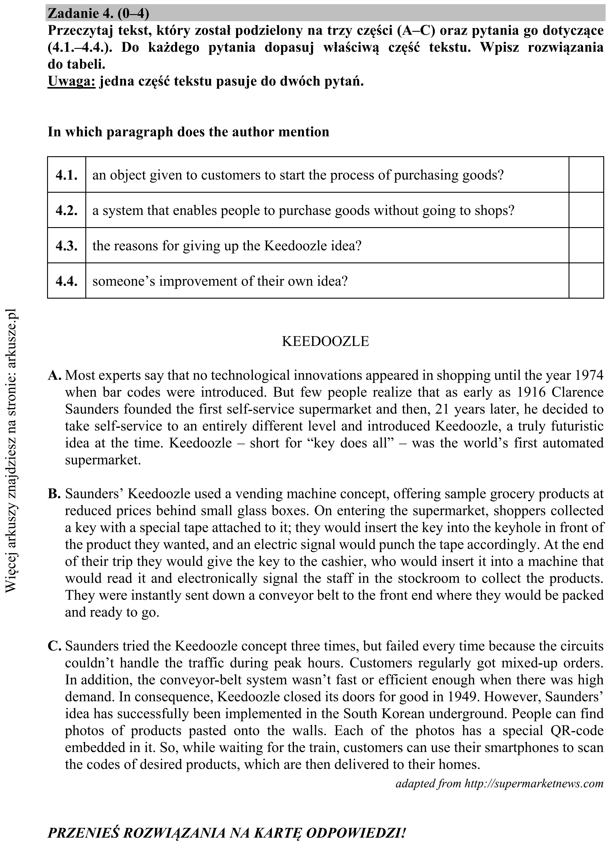 Matura dodatkowa, czerwiec 2017, podgląd zadania 4