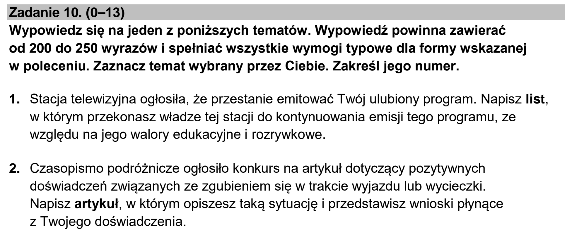 Matura dodatkowa, czerwiec 2023, podgląd zadania 10