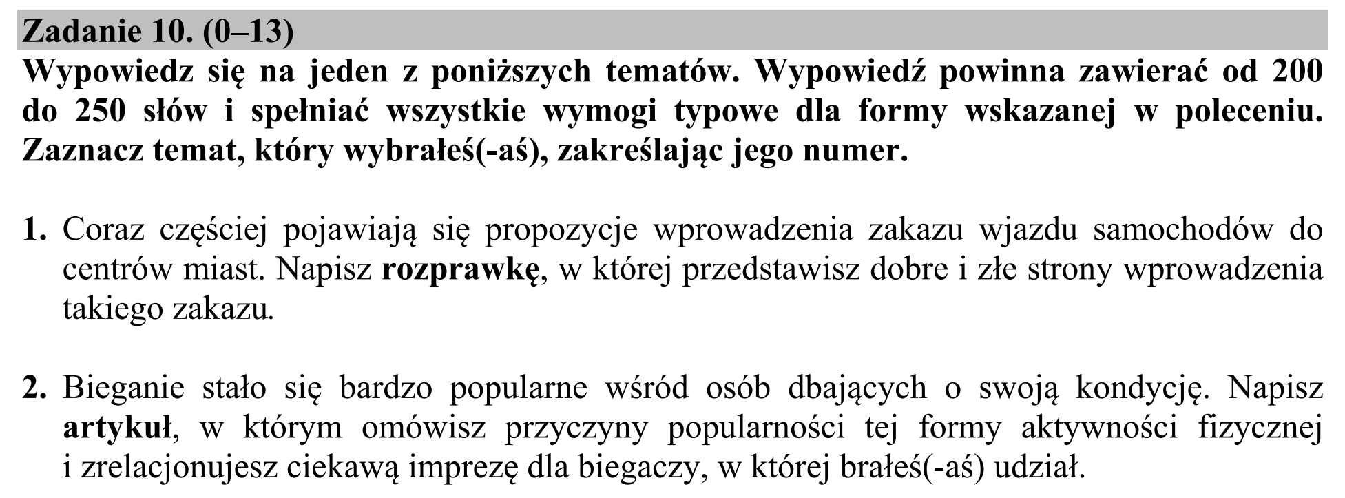 Matura, maj 2018, podgląd zadania 10