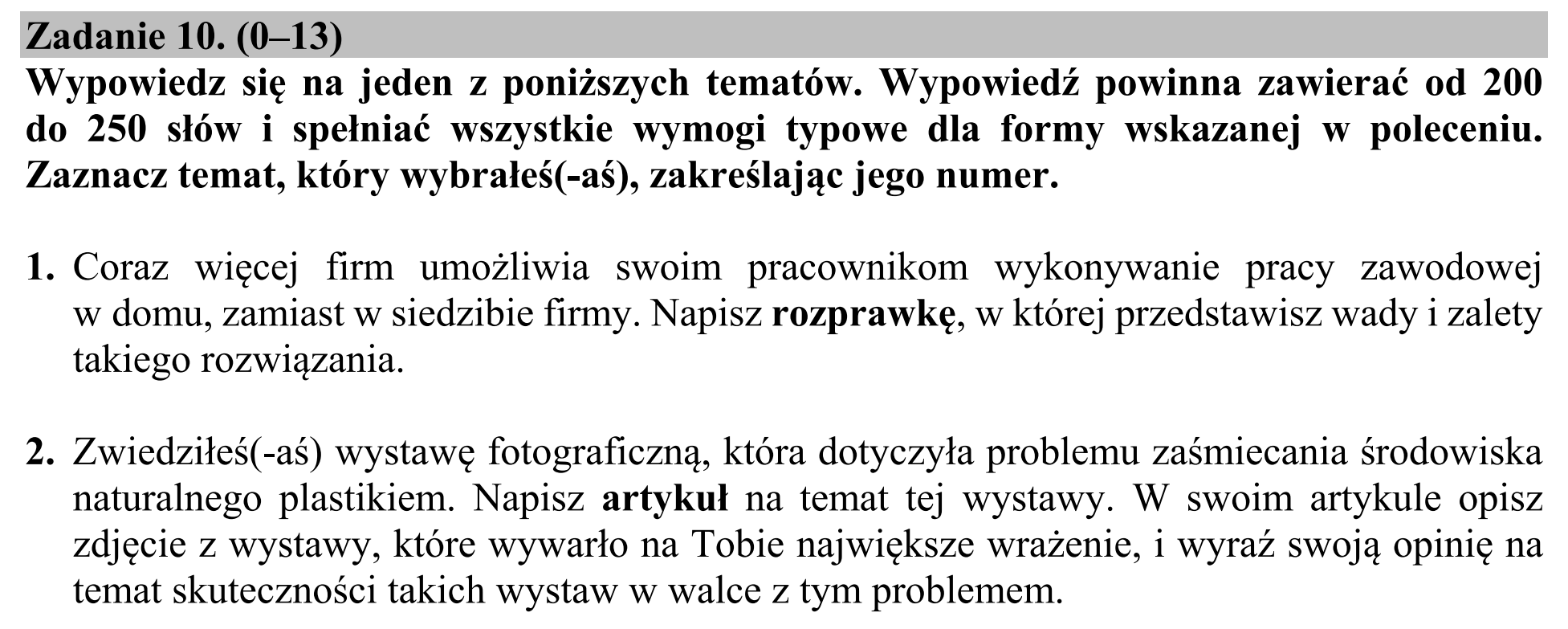 Matura, maj 2019, podgląd zadania 10