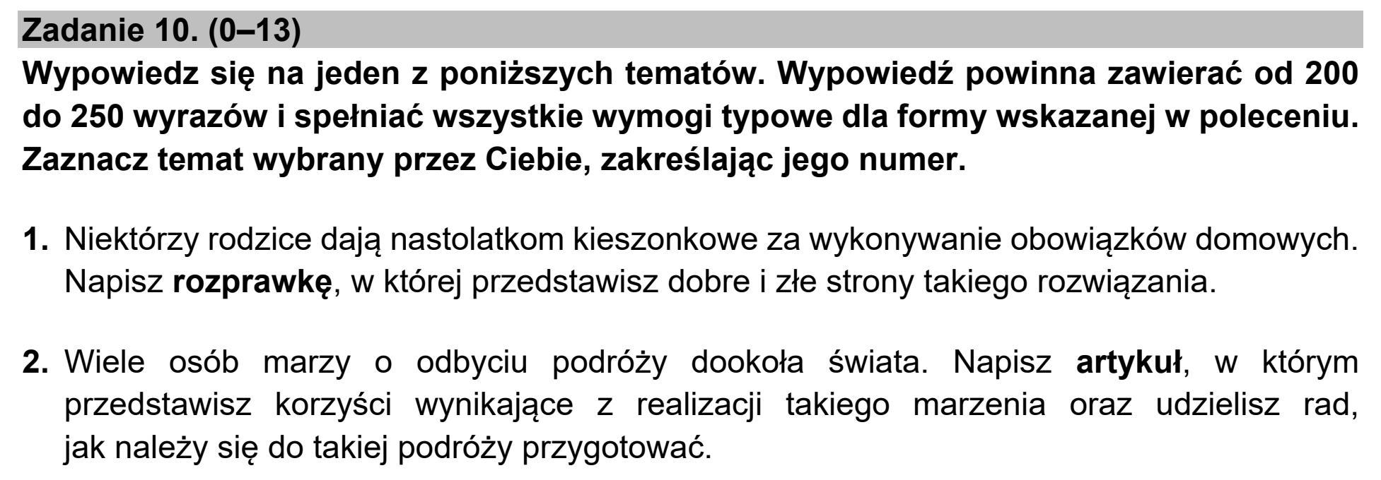 Matura, maj 2022, podgląd zadania 10