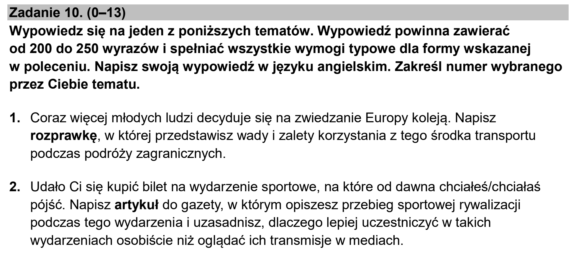 Matura, maj 2026, podgląd zadania 10
