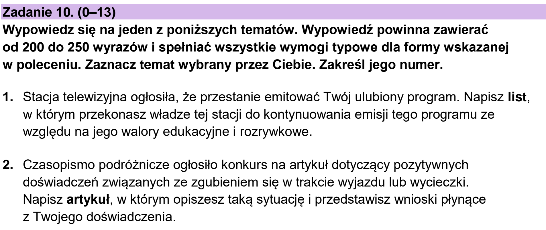 Matura dodatkowa, czerwiec 2023, podgląd zadania 10