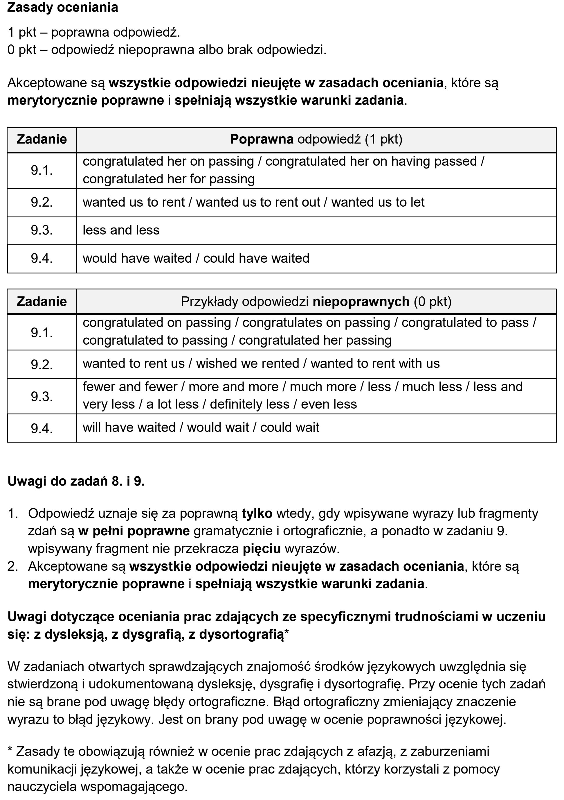 Matura dodatkowa, czerwiec 2025, odpowiedź do zadania 9