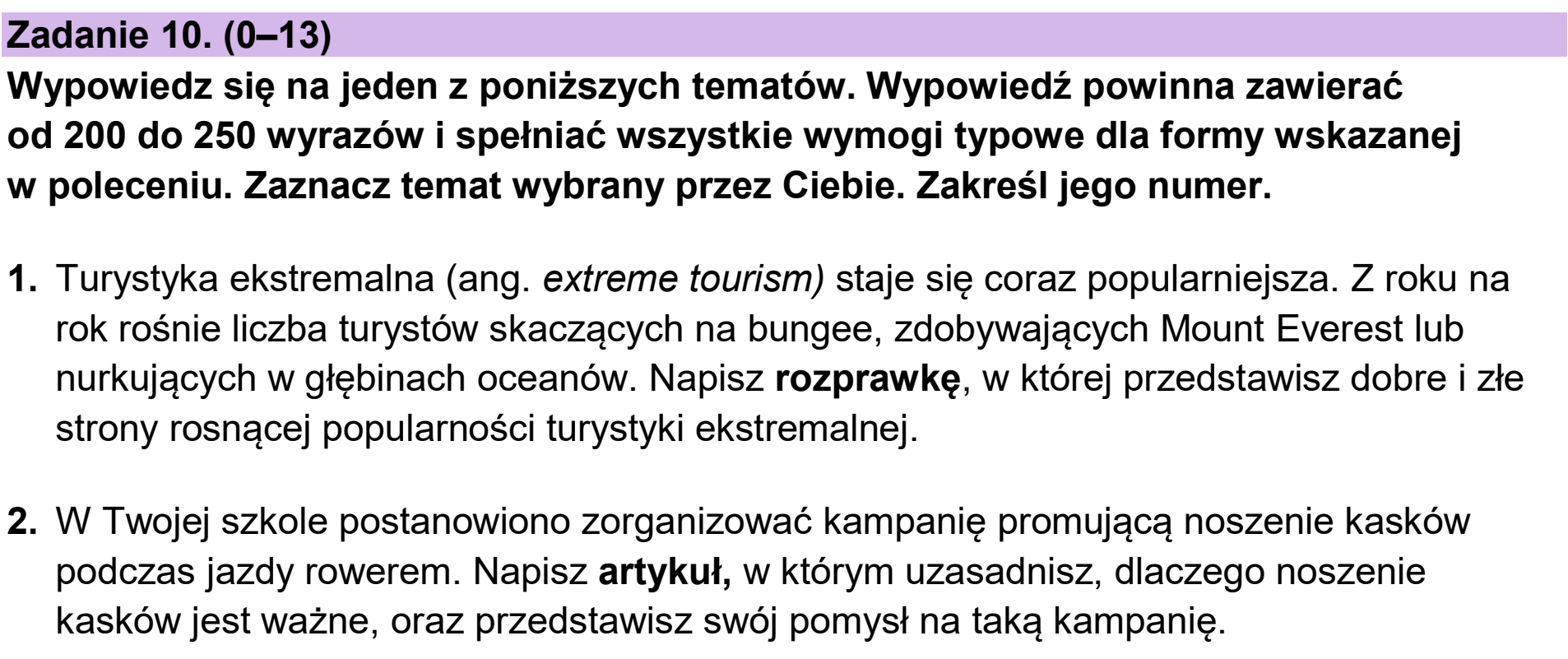 Matura dodatkowa, czerwiec 2025, podgląd zadania 10