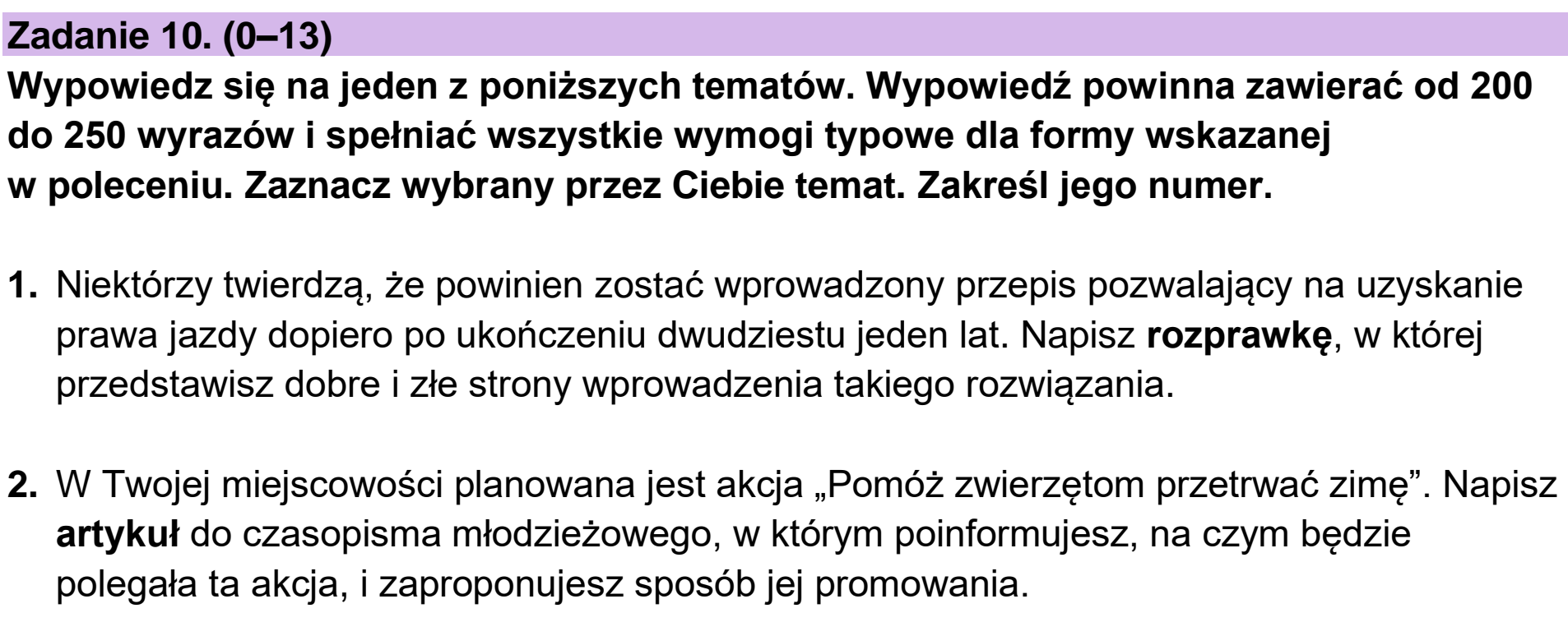 Matura próbna, grudzien 2022, podgląd zadania 10