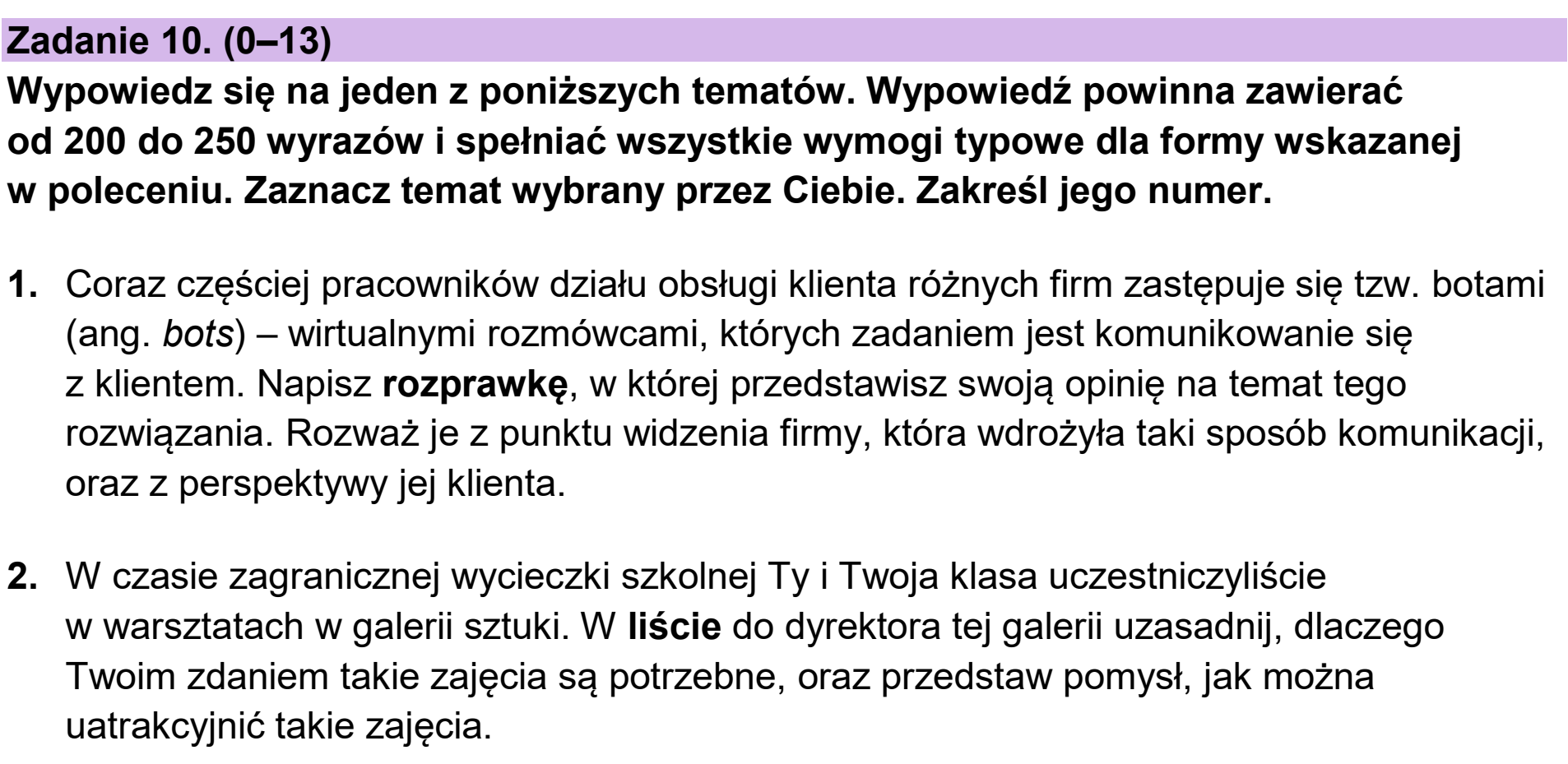 Matura próbna, grudzien 2024, podgląd zadania 10