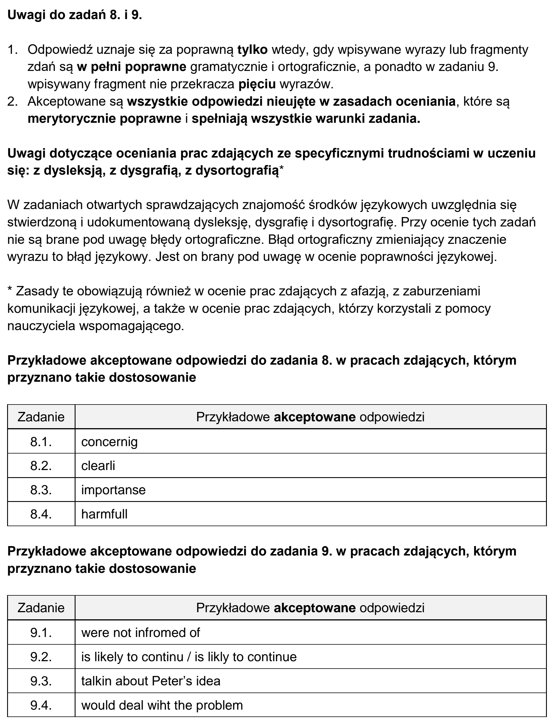 Matura, maj 2025, odpowiedź do zadania 9, fragment 2