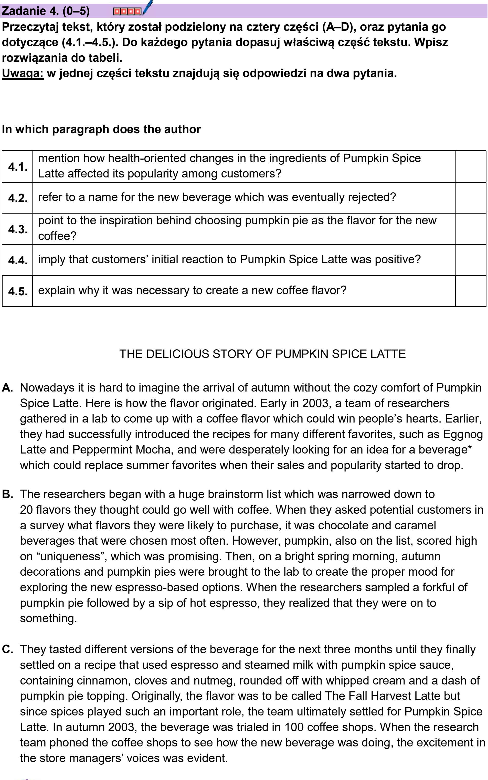 Matura, maj 2026, podgląd zadania 4, fragment 1