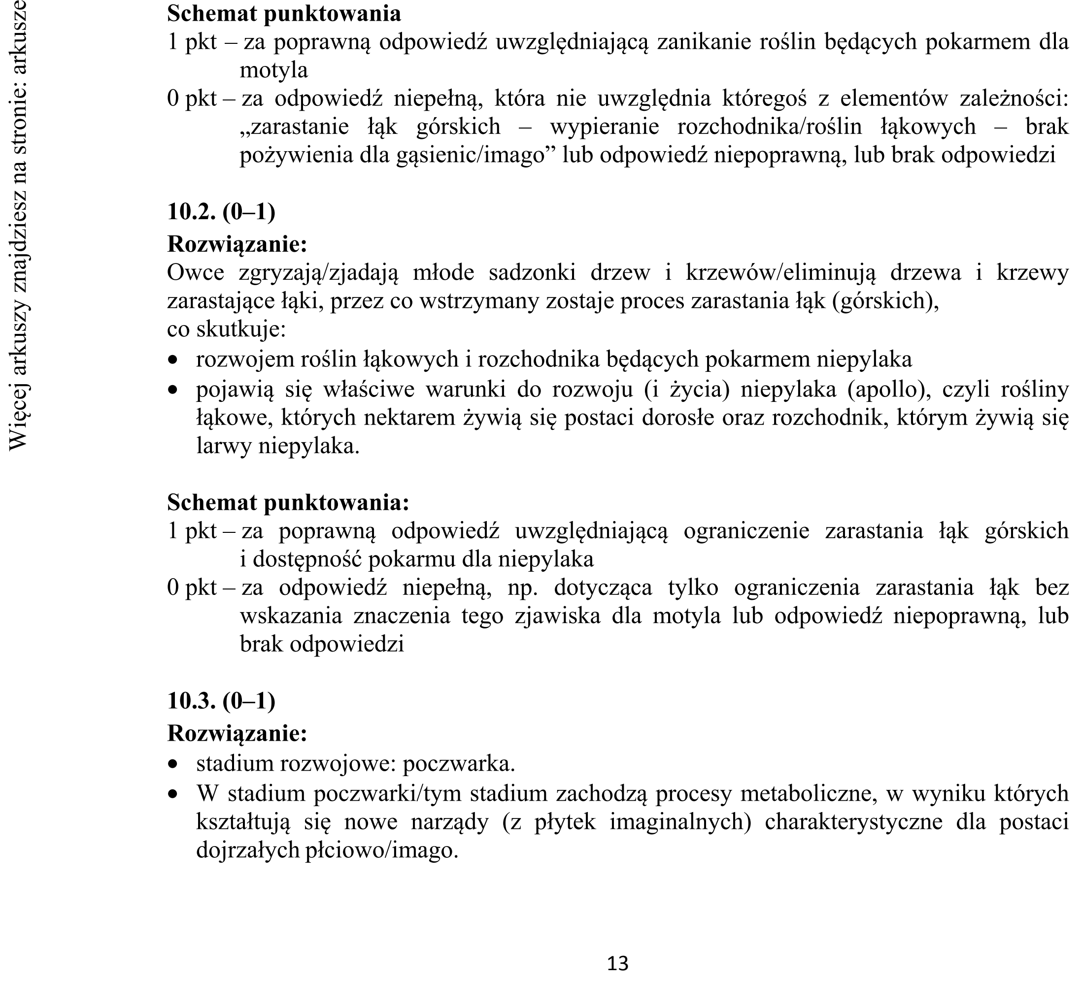 Matura dodatkowa, czerwiec 2015, odpowiedź do zadania 10.1, fragment 1