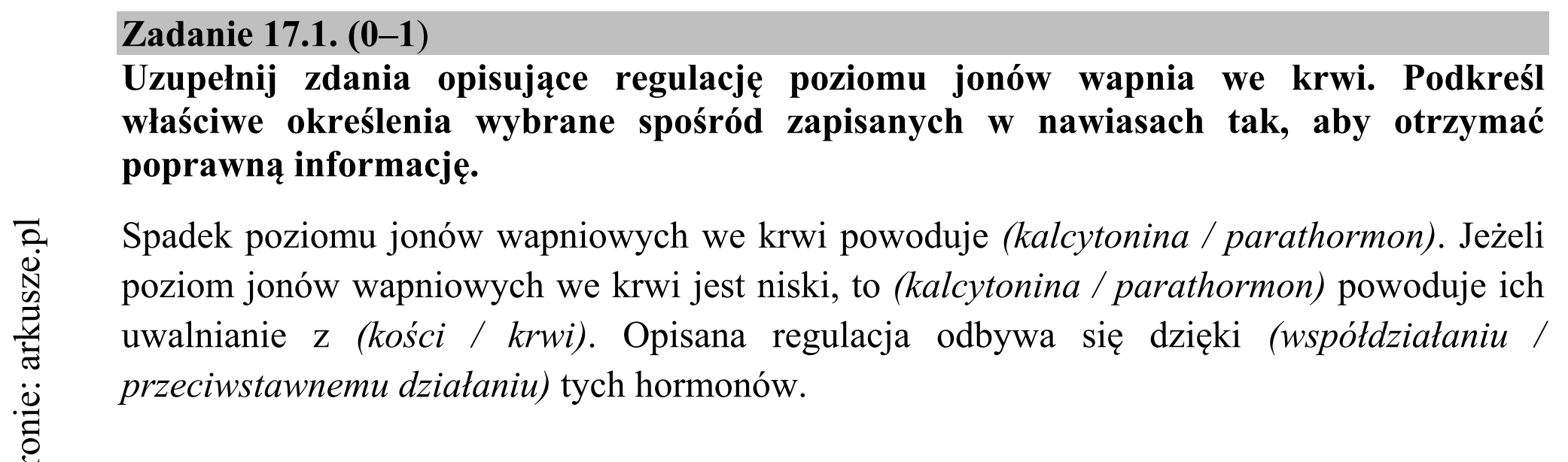 Matura dodatkowa, czerwiec 2015, zadanie 17.1