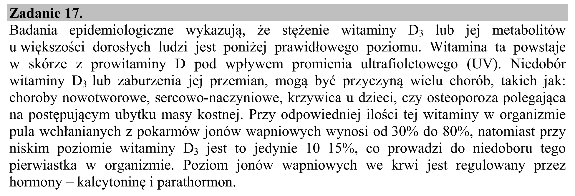 Matura dodatkowa, czerwiec 2015, wstęp zadania 17