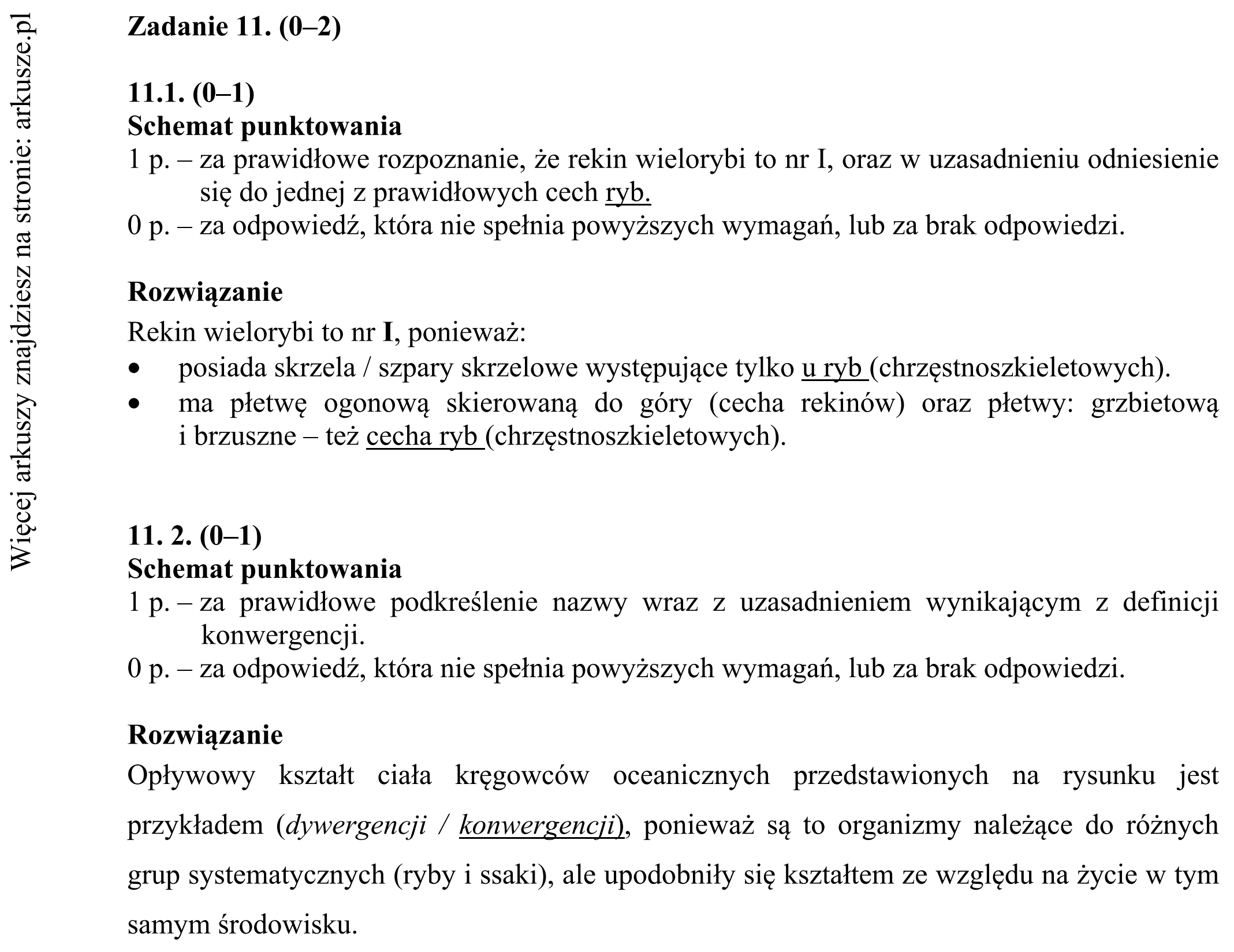 Matura dodatkowa, czerwiec 2016, odpowiedź do zadania 11.1