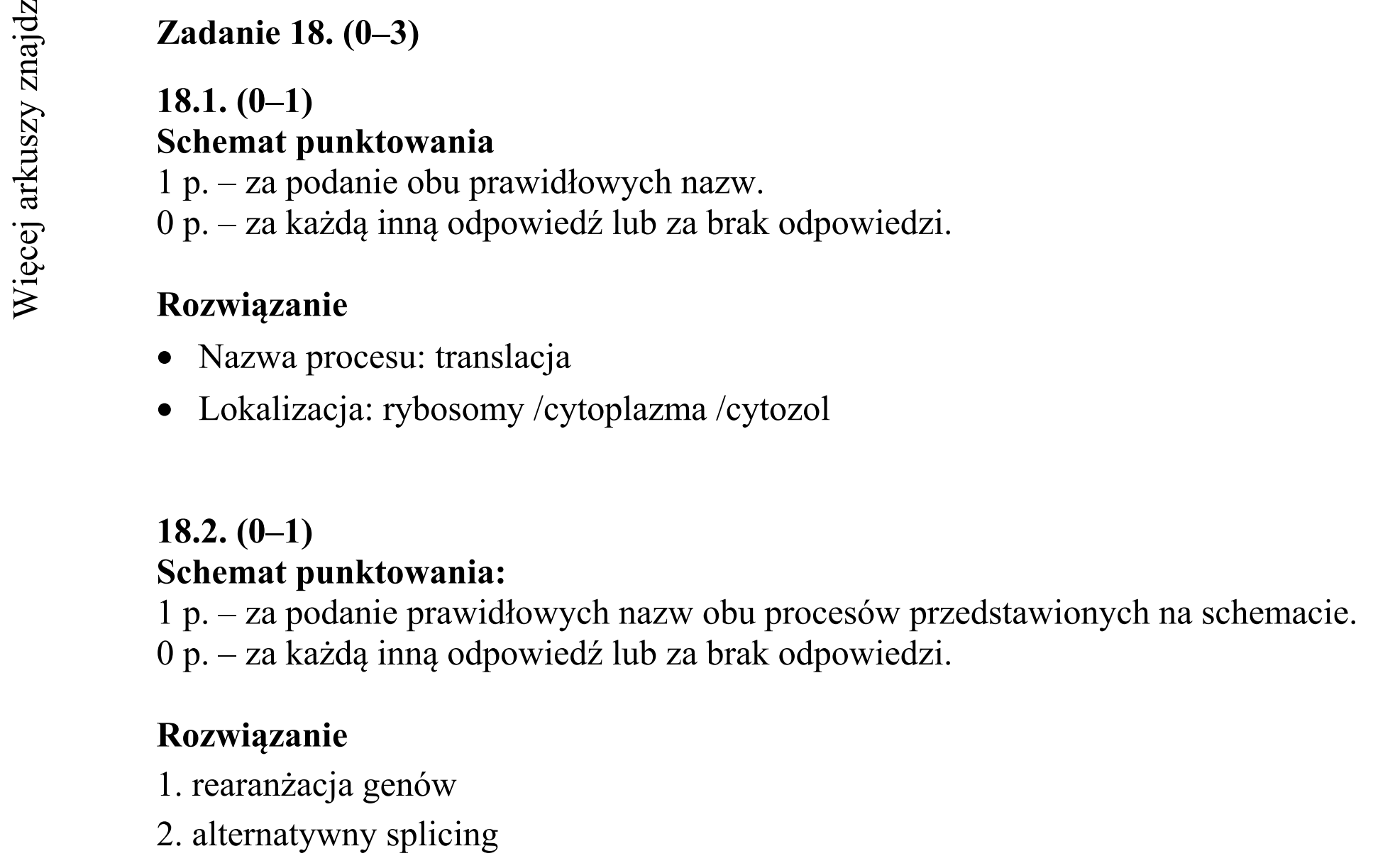Matura dodatkowa, czerwiec 2016, odpowiedź do zadania 18.1, fragment 1