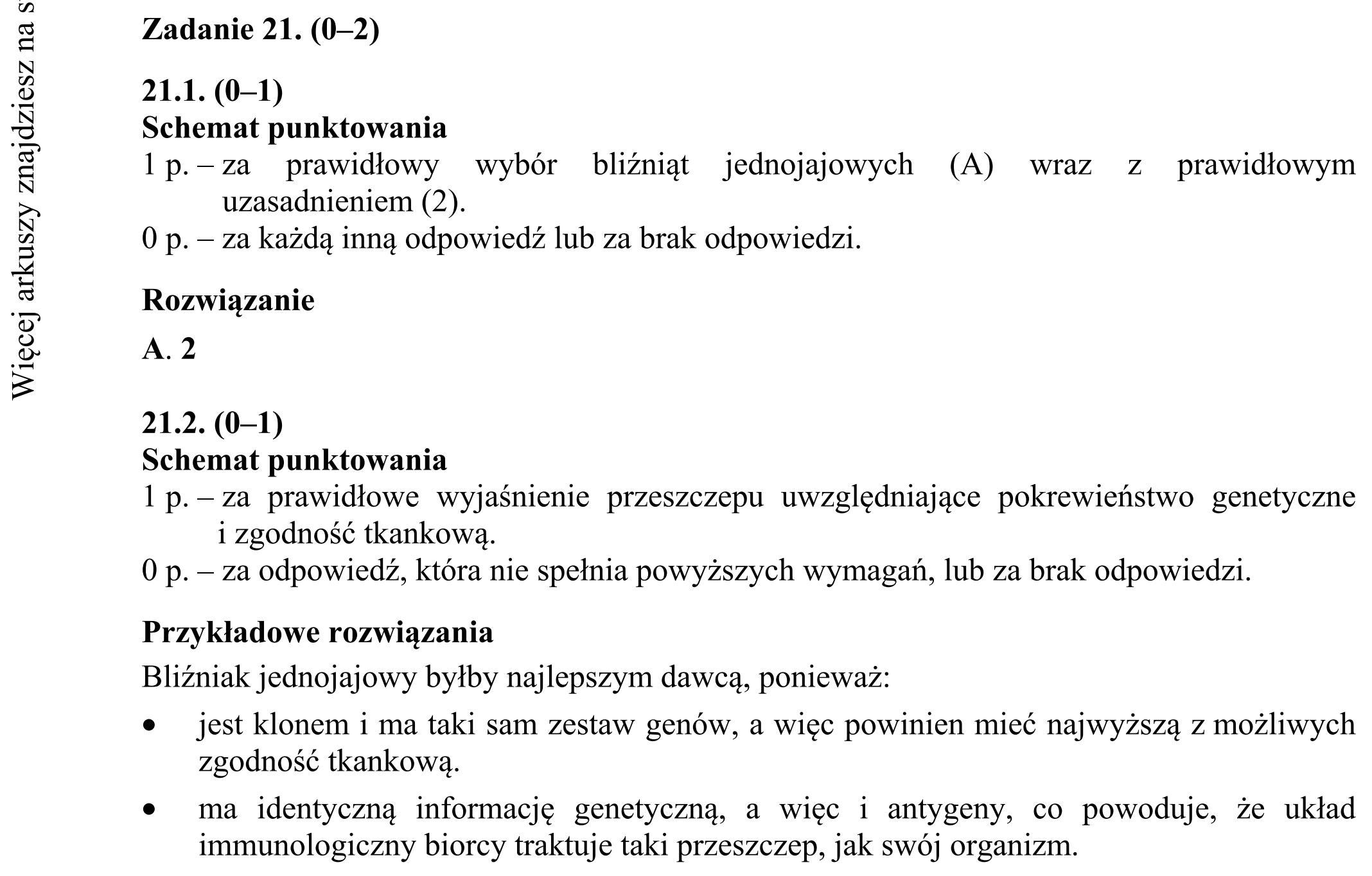 Matura dodatkowa, czerwiec 2016, odpowiedź do zadania 21.1