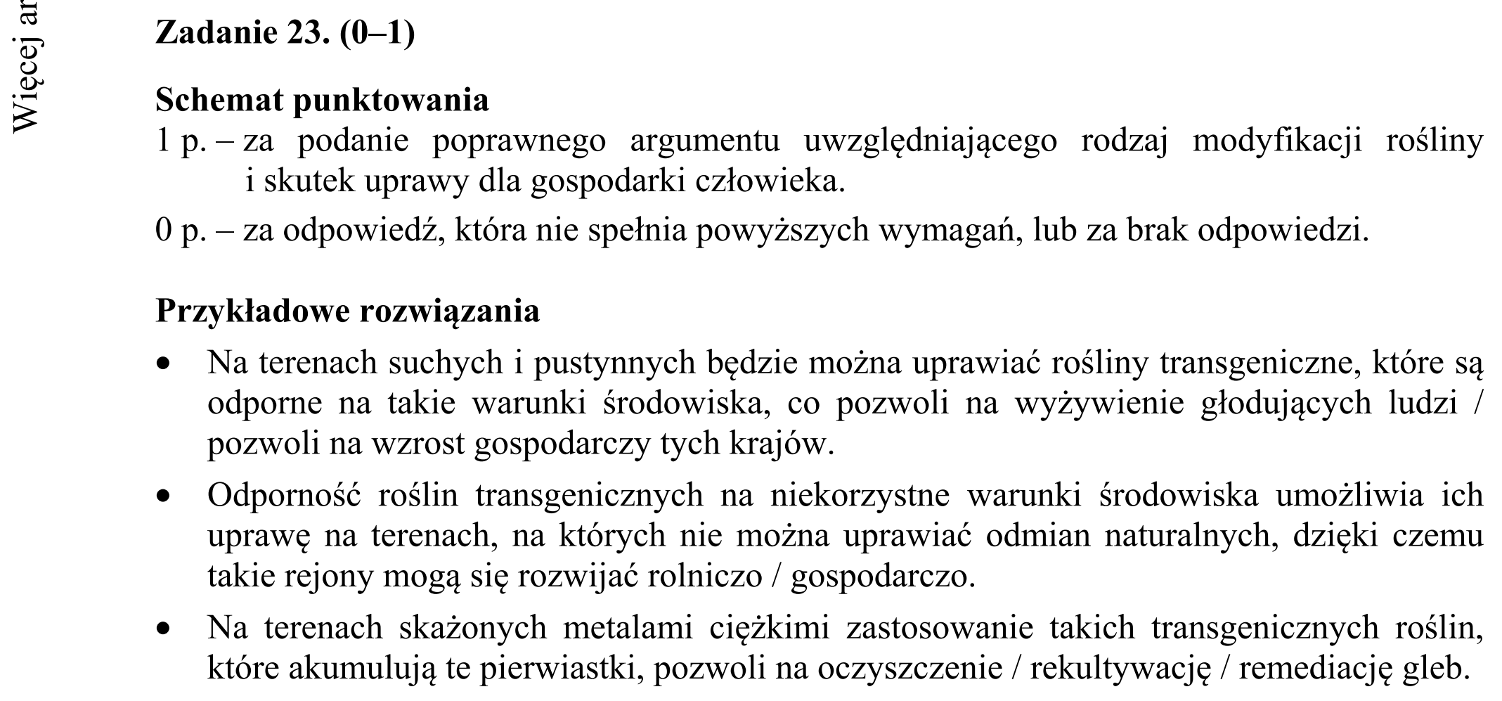 Matura dodatkowa, czerwiec 2016, odpowiedź do zadania 23