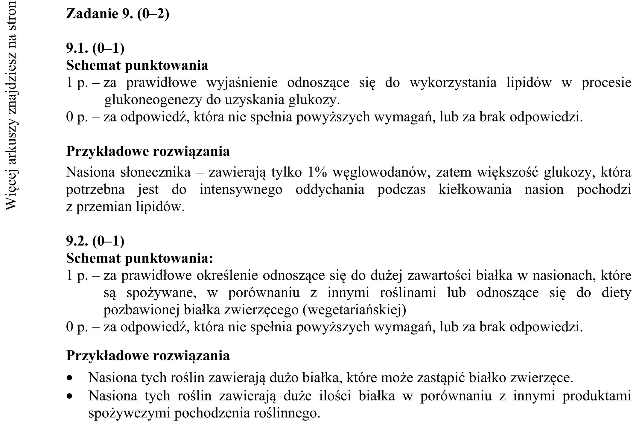 Matura dodatkowa, czerwiec 2016, odpowiedź do zadania 9.1