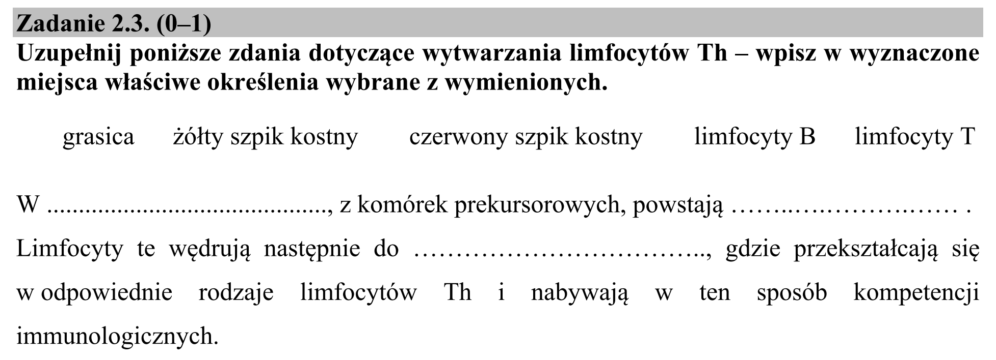 Matura dodatkowa, czerwiec 2016, zadanie 2.3