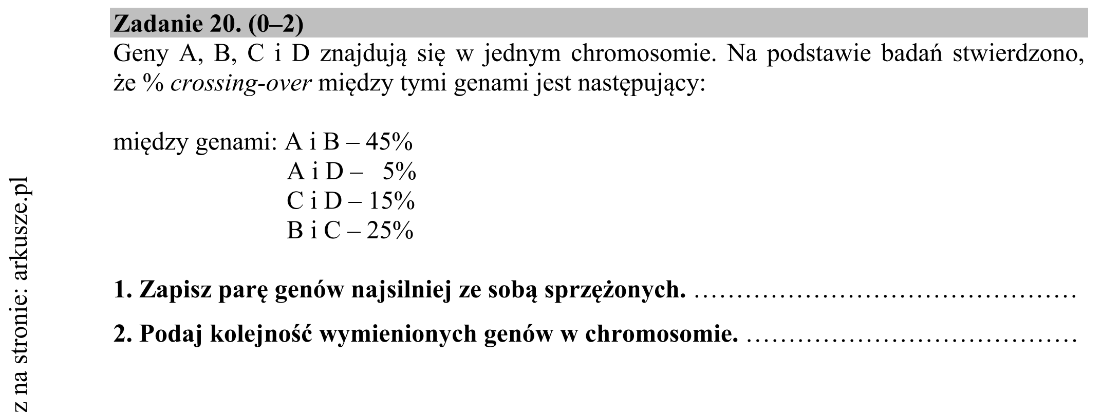 Matura dodatkowa, czerwiec 2016, podgląd zadania 20