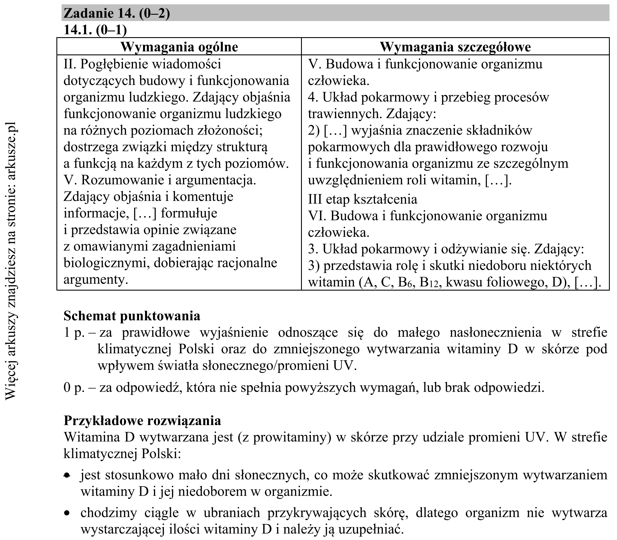 Matura dodatkowa, czerwiec 2017, odpowiedź do zadania 14.1, fragment 1