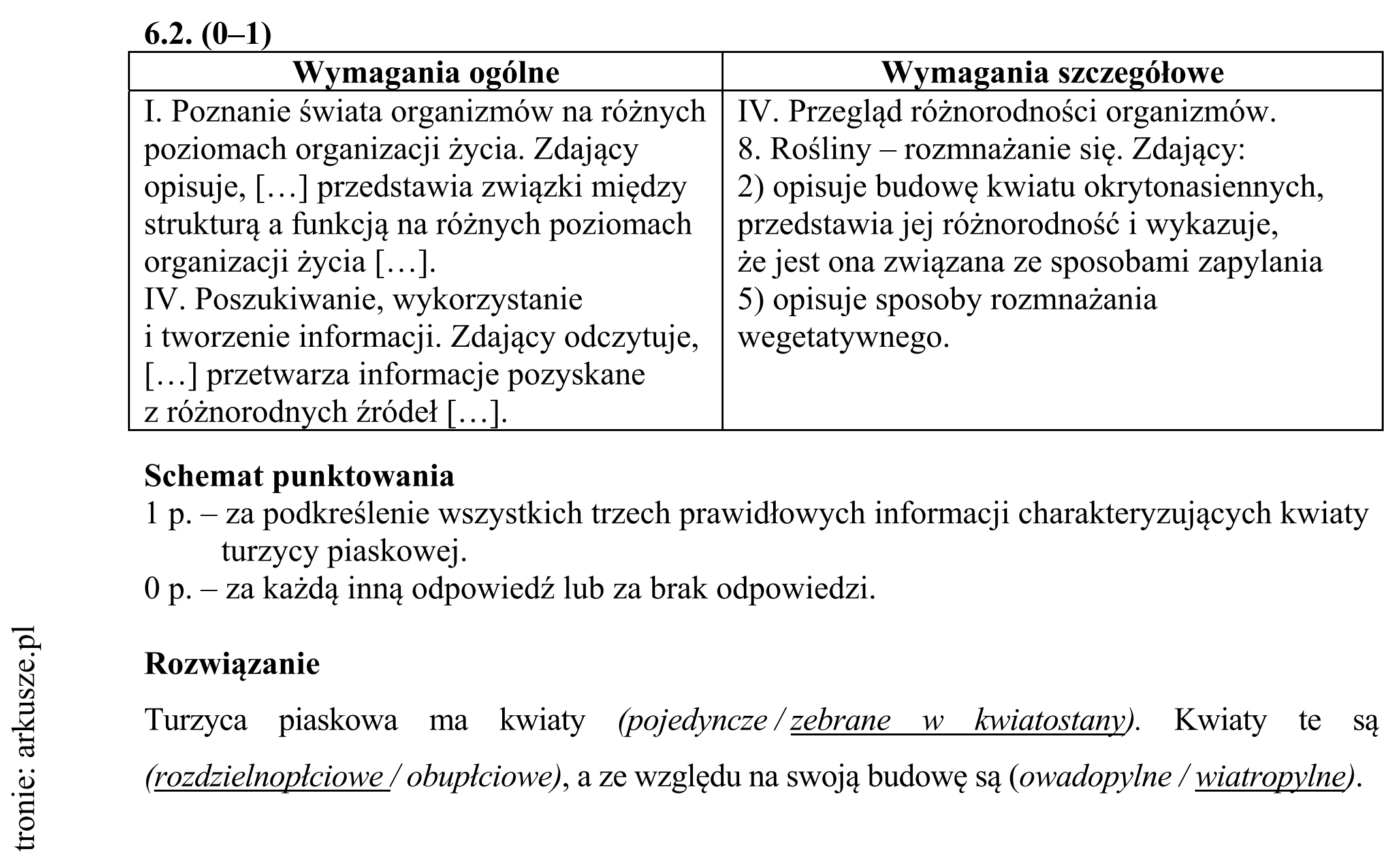 Matura dodatkowa, czerwiec 2017, odpowiedź do zadania 6.1, fragment 2