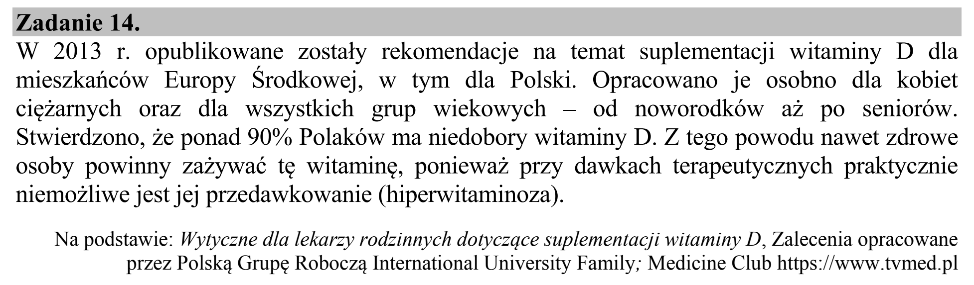 Matura dodatkowa, czerwiec 2017, wstęp zadania 14