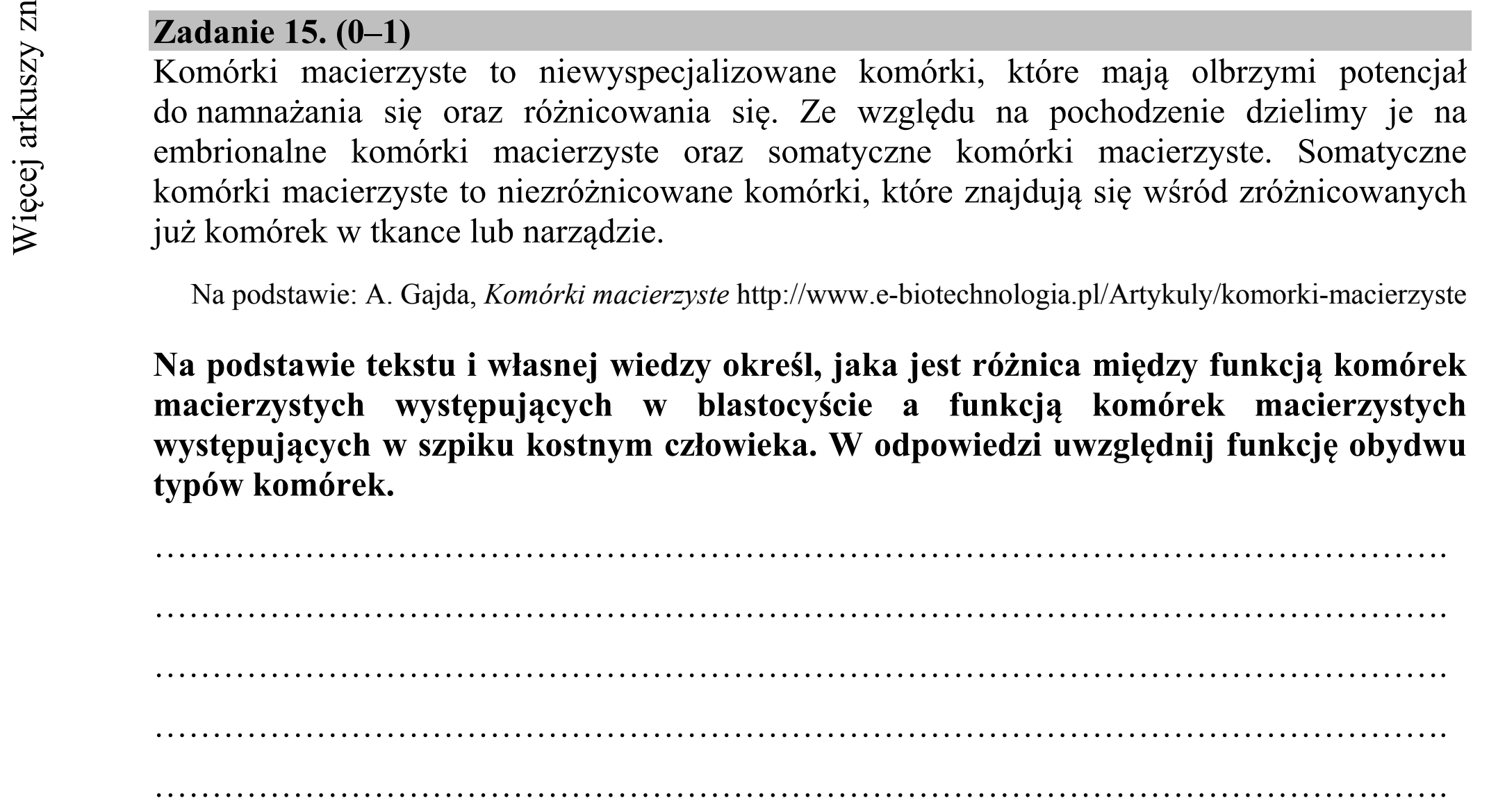 Matura dodatkowa, czerwiec 2017, podgląd zadania 15