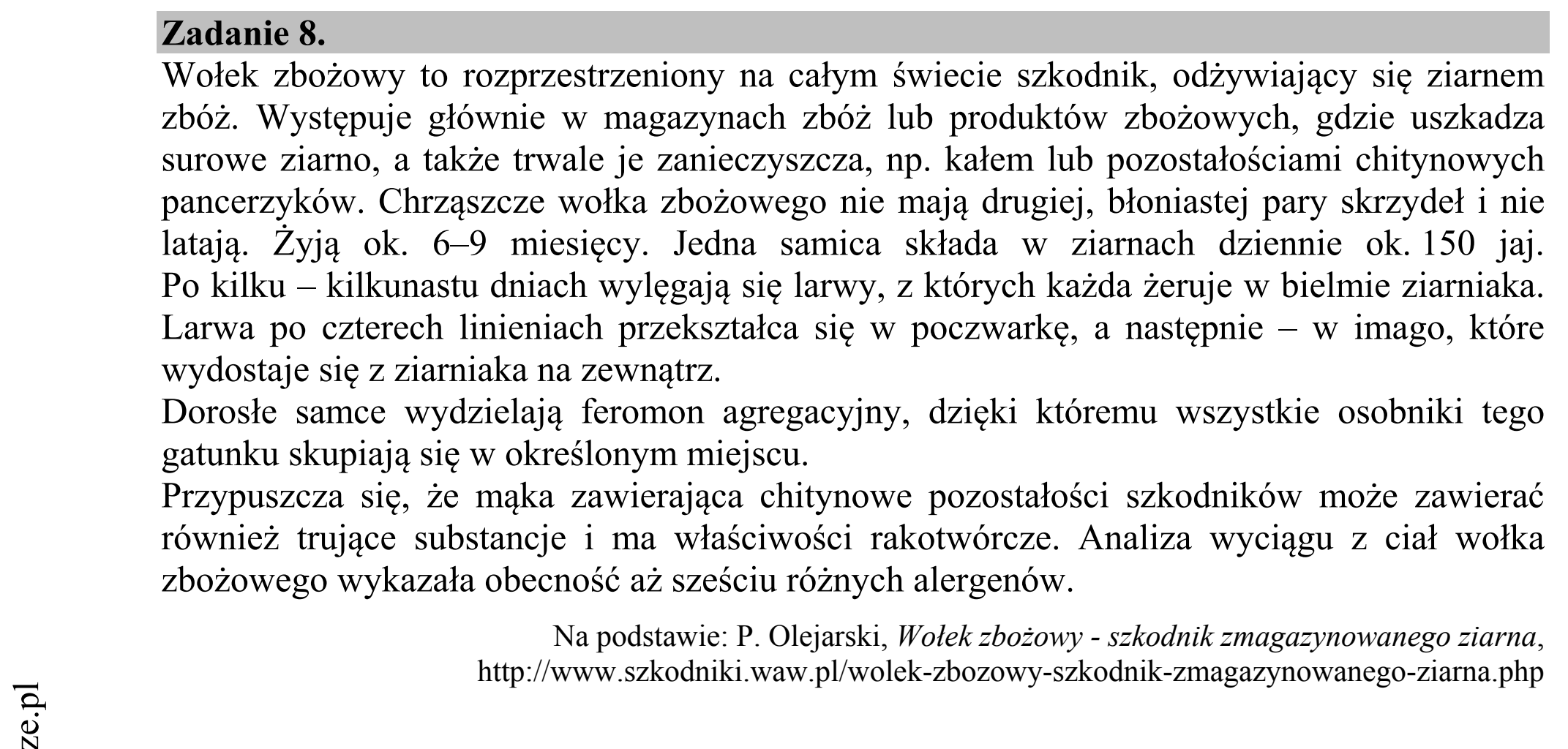 Matura dodatkowa, czerwiec 2017, wstęp zadania 8