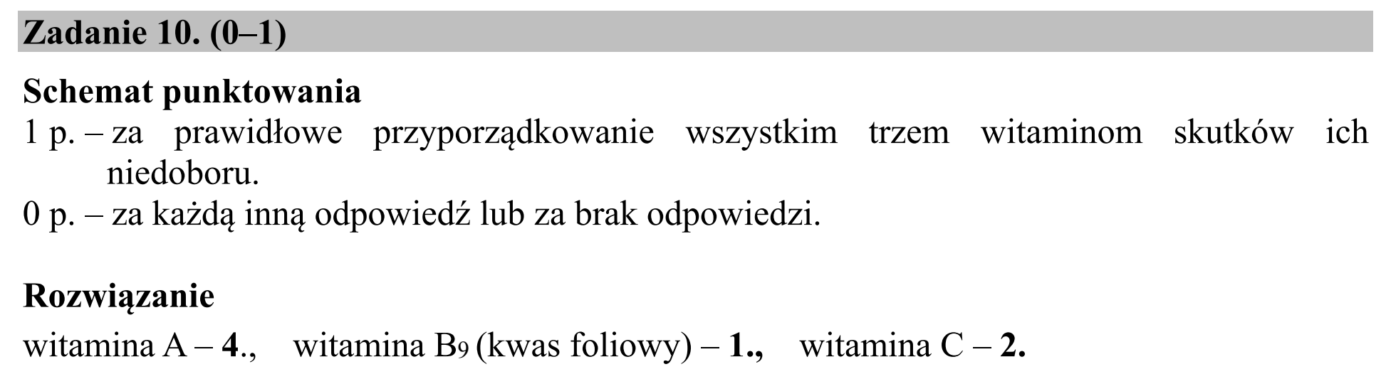 Matura dodatkowa, czerwiec 2018, odpowiedź do zadania 10