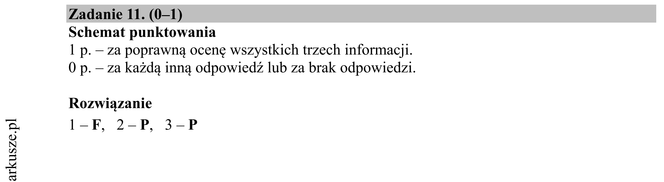 Matura dodatkowa, czerwiec 2018, odpowiedź do zadania 11