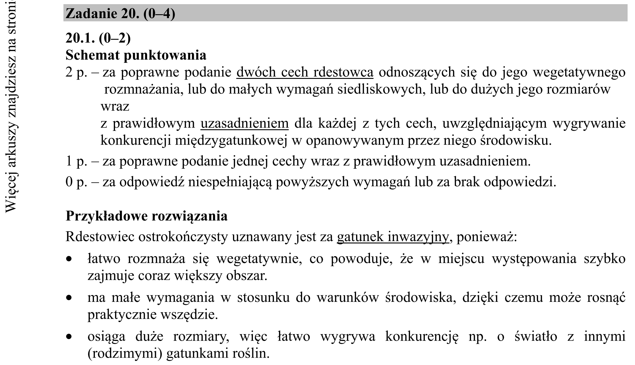 Matura dodatkowa, czerwiec 2018, odpowiedź do zadania 20.1, fragment 1