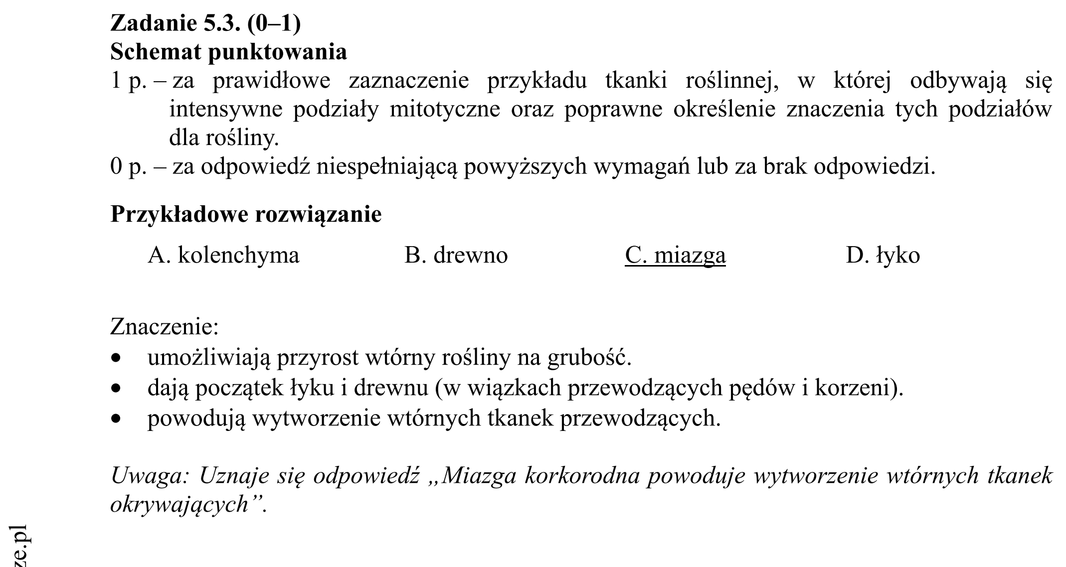Matura dodatkowa, czerwiec 2018, odpowiedź do zadania 5.3