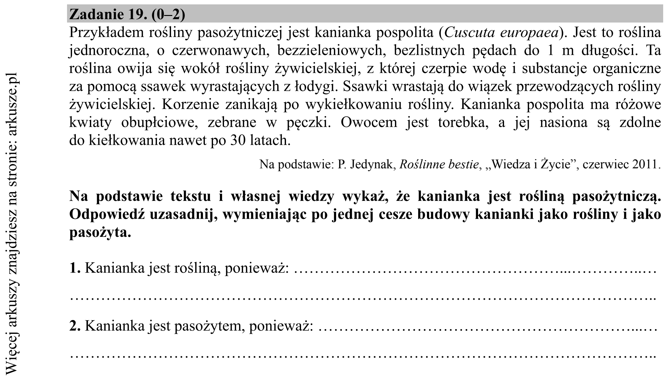 Matura dodatkowa, czerwiec 2018, podgląd zadania 19