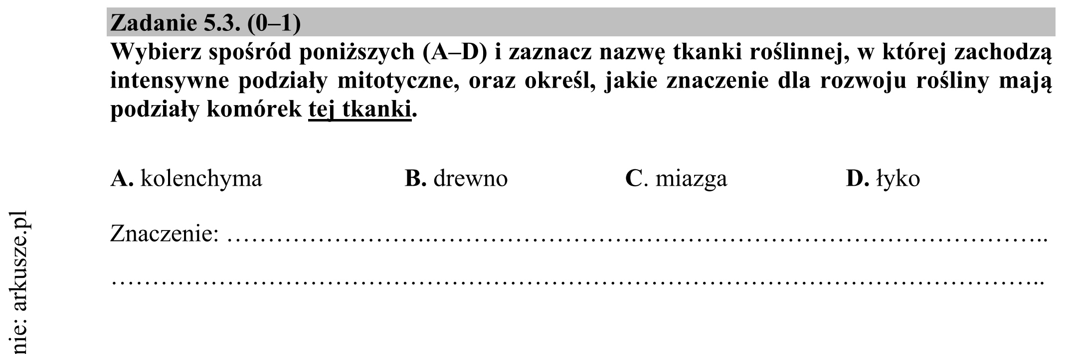 Matura dodatkowa, czerwiec 2018, zadanie 5.3