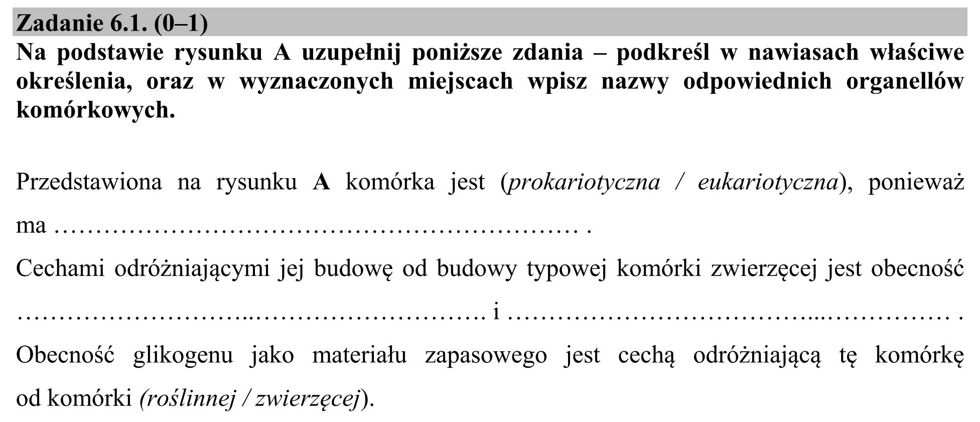 Matura dodatkowa, czerwiec 2018, zadanie 6.1
