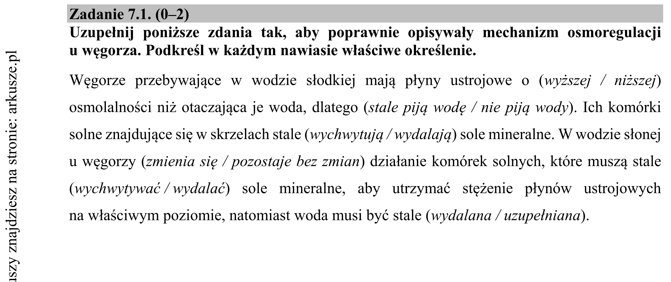 Matura dodatkowa, czerwiec 2018, zadanie 7.1