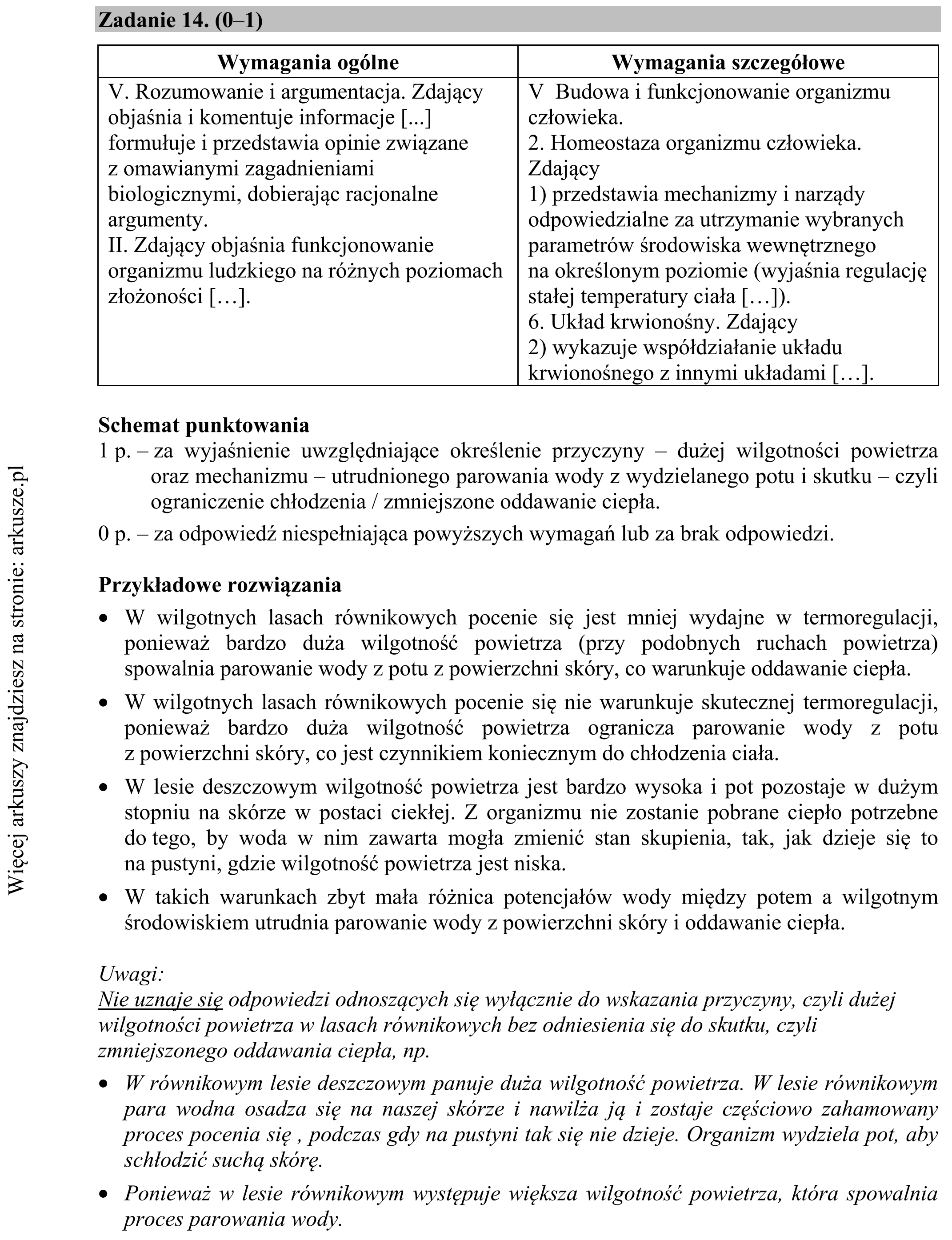 Matura dodatkowa, czerwiec 2019, odpowiedź do zadania 14