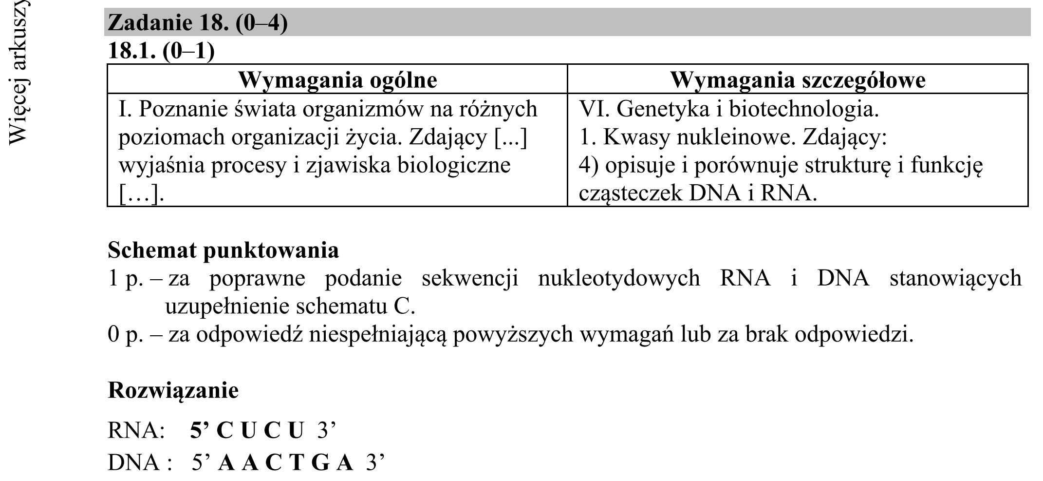 Matura dodatkowa, czerwiec 2019, odpowiedź do zadania 18.1, fragment 1