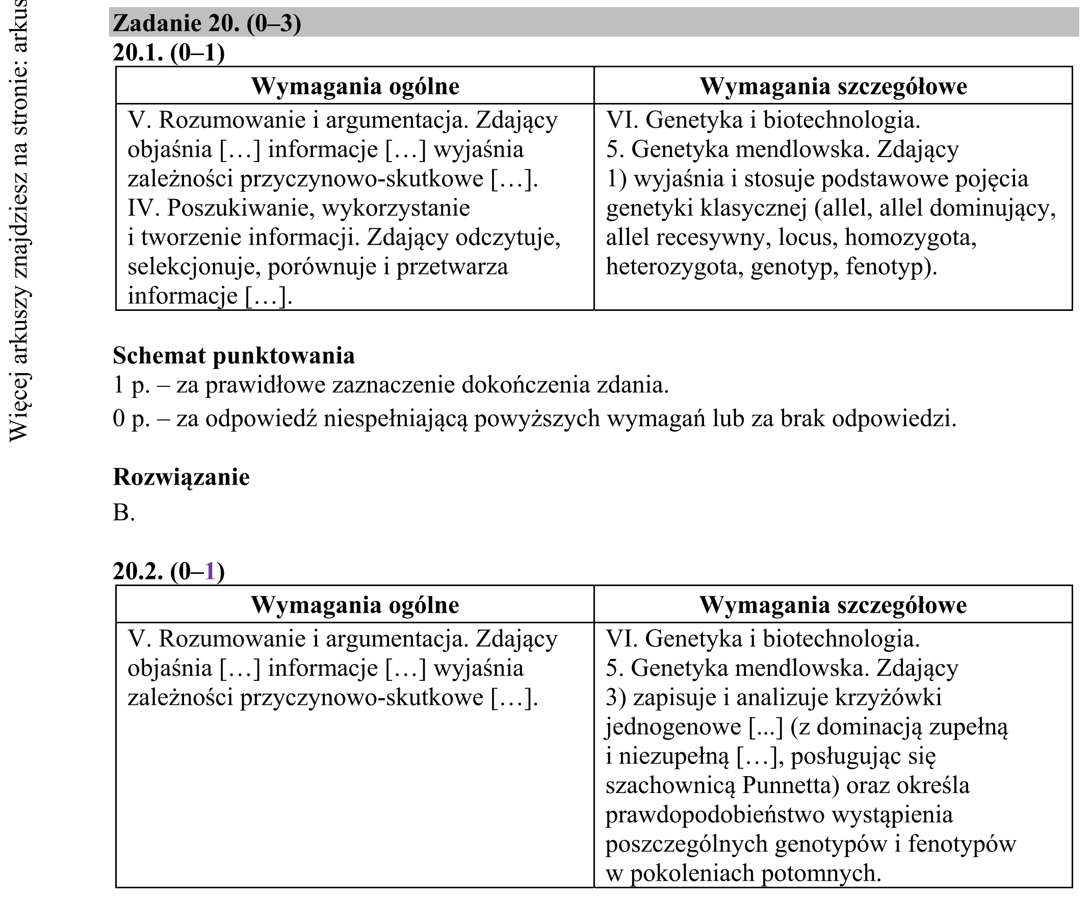 Matura dodatkowa, czerwiec 2019, odpowiedź do zadania 20.1, fragment 1